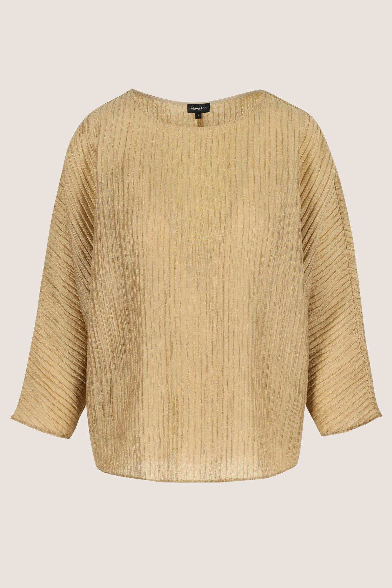 Hemden - Vleermuisblouse in crinkle plissé