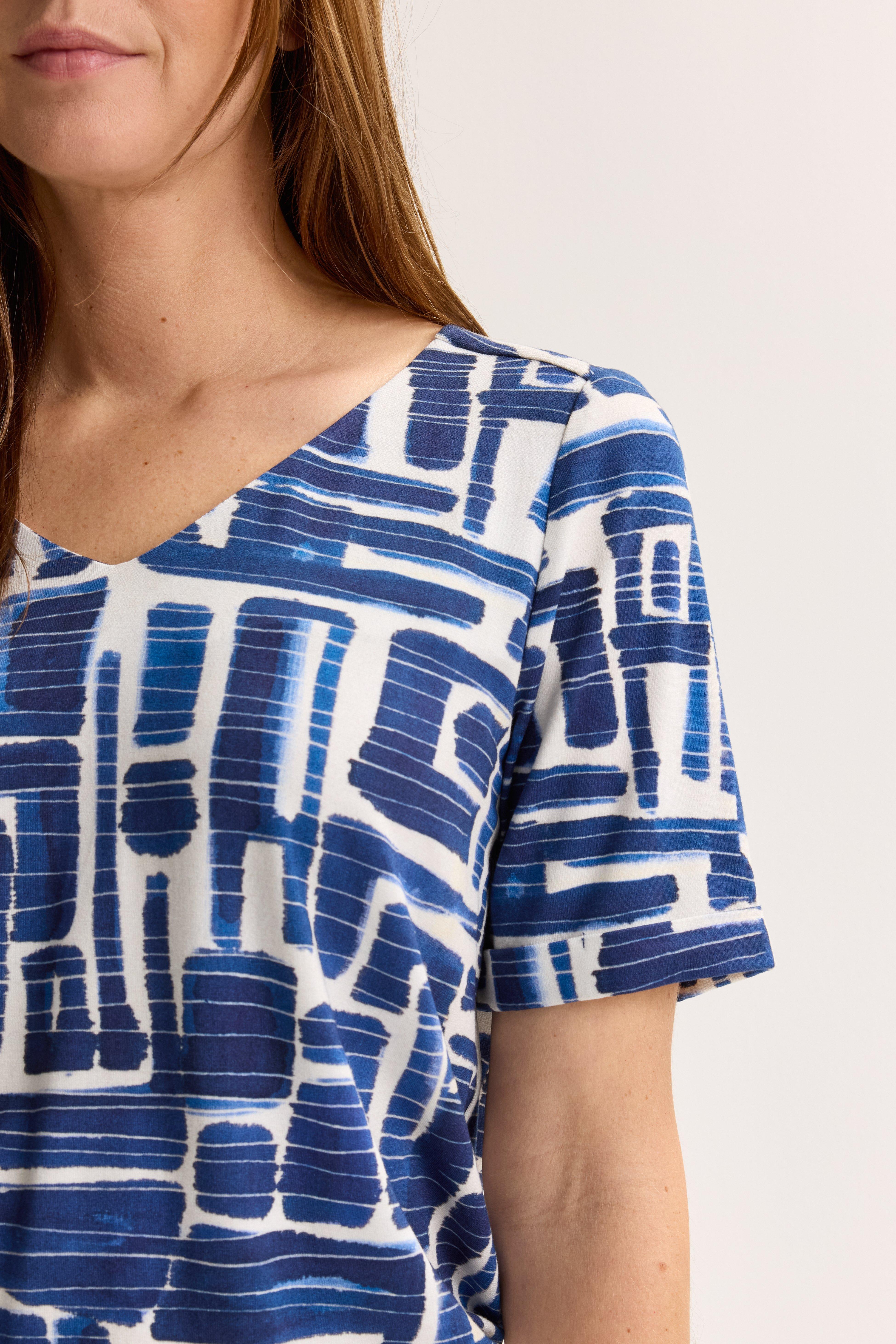 Chemises - Blouse en jersey &agrave; col en V sur &eacute;lastique