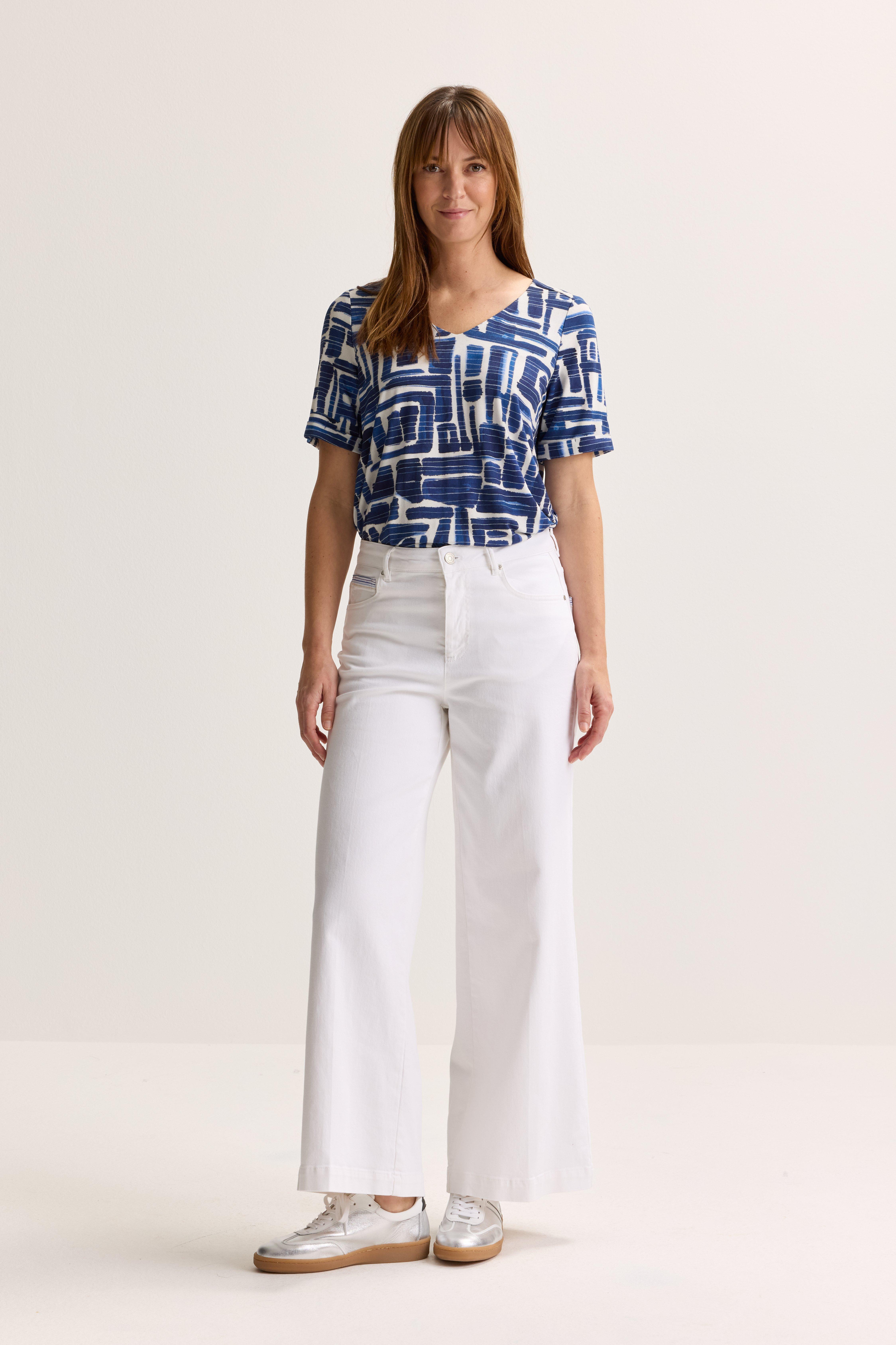 Chemises - Blouse en jersey &agrave; col en V sur &eacute;lastique