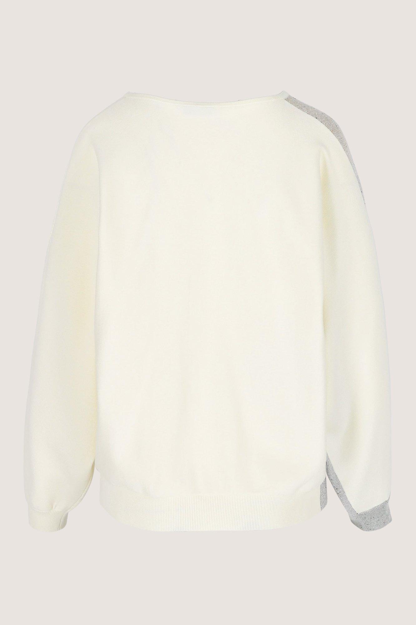 Truien - Driekleurige vleermuistrui met lurex