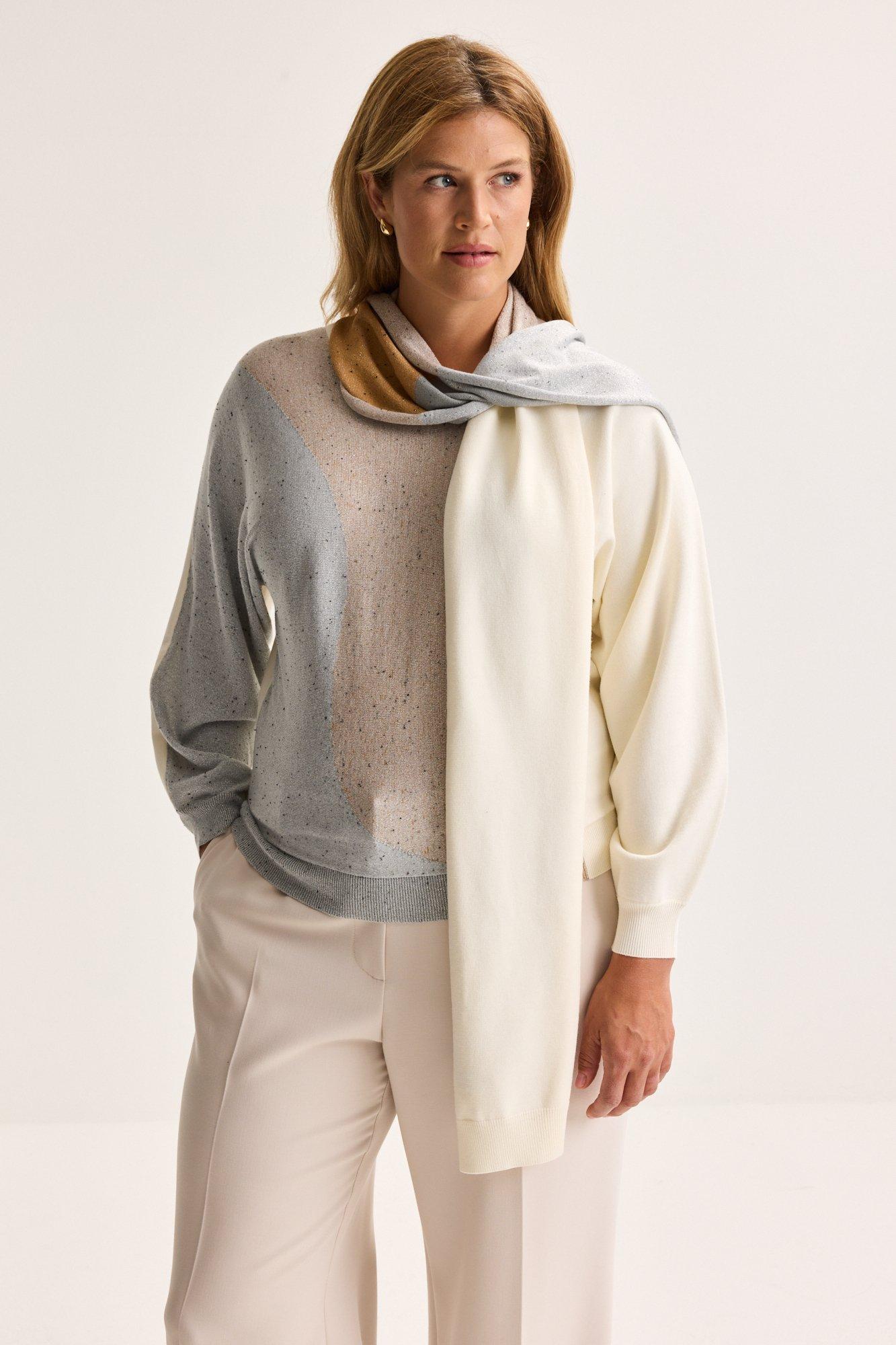 Driekleurige sjaal met lurex