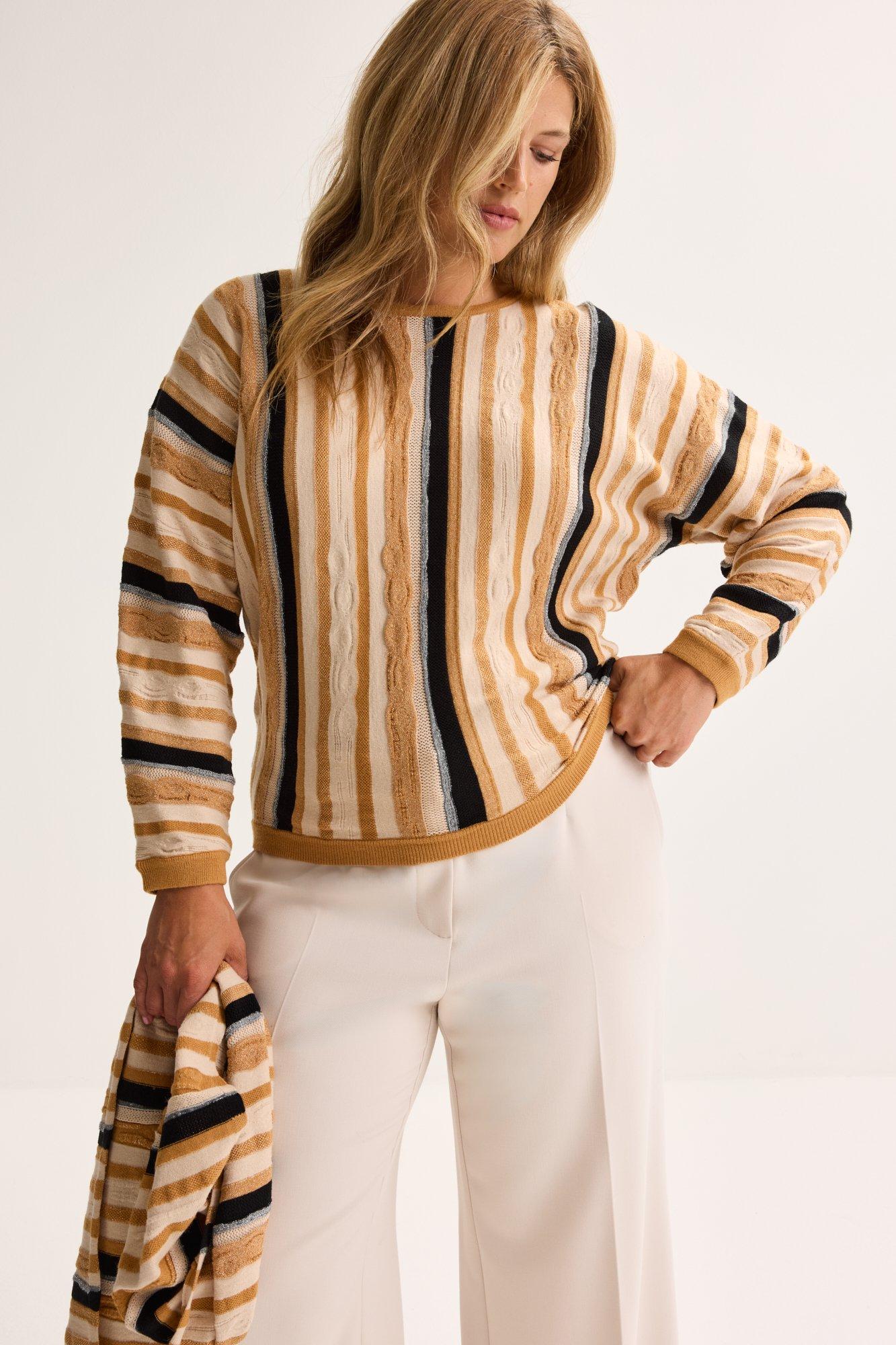 Truien - Vleermuistrui in jacquard