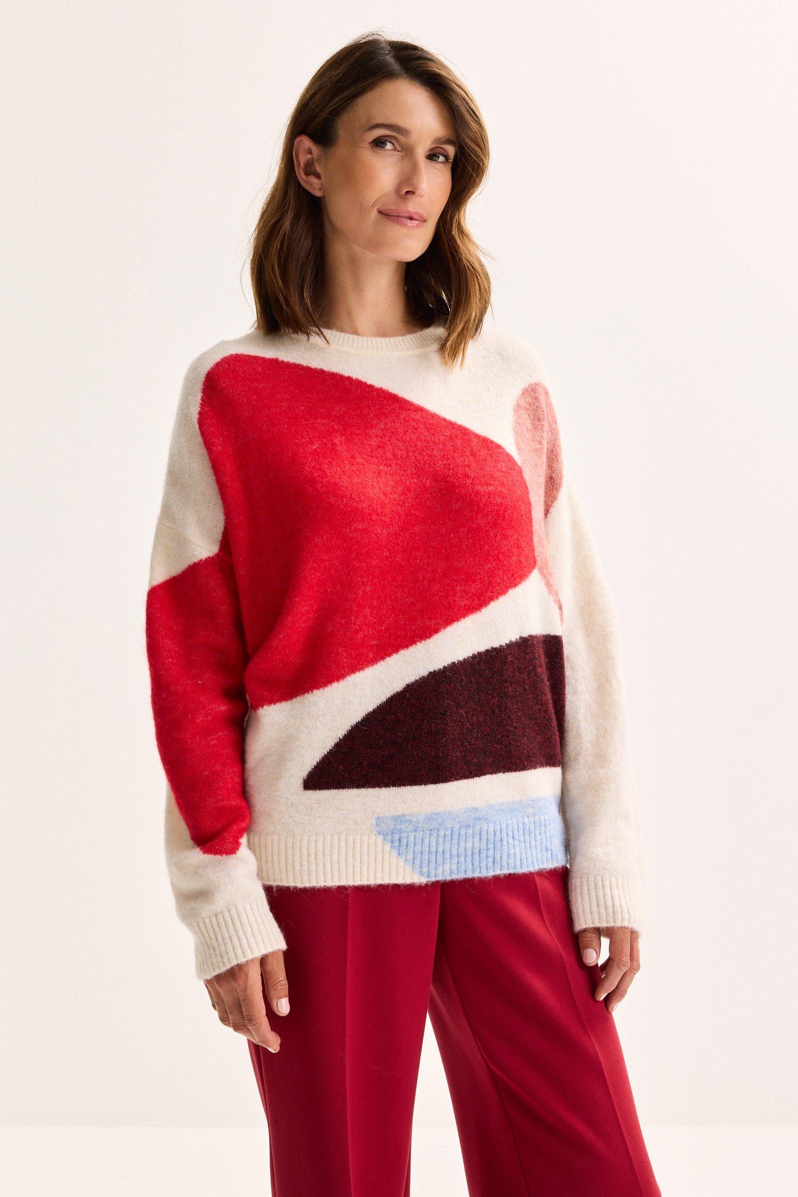 Colourblocking trui fin alpacamix