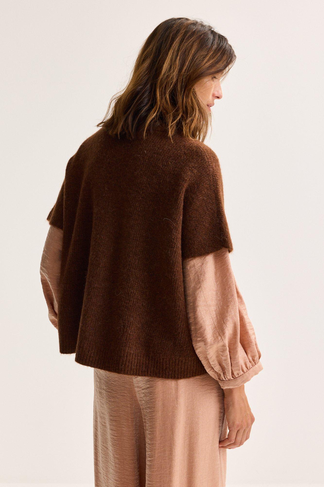 Cardigan - Gebreide cape in mohairmix