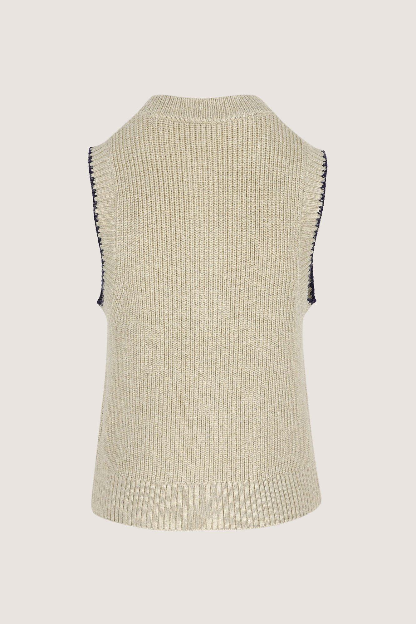 Cardigans - Cardigan court sans manches style collège