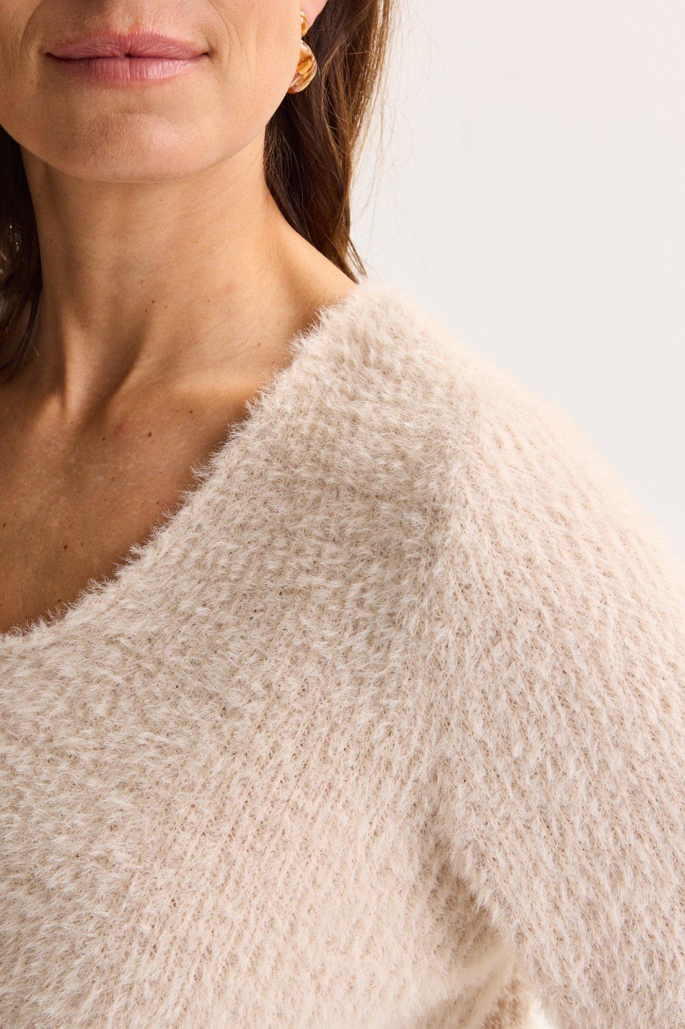 Chemises - Haut en jersey poilu à col en V