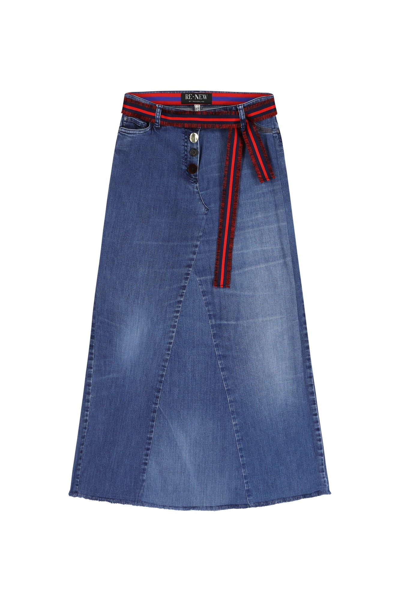 Upcycled jeansrok in stretchdenim - null - may