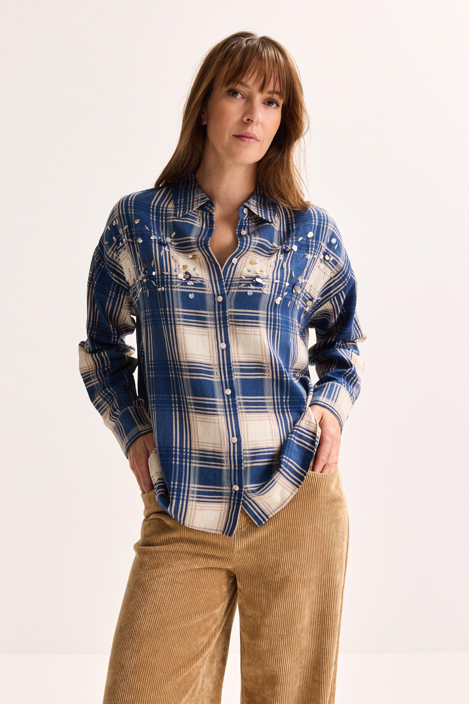 Chemises - Chemise à carreaux en flanelle avec paillettes