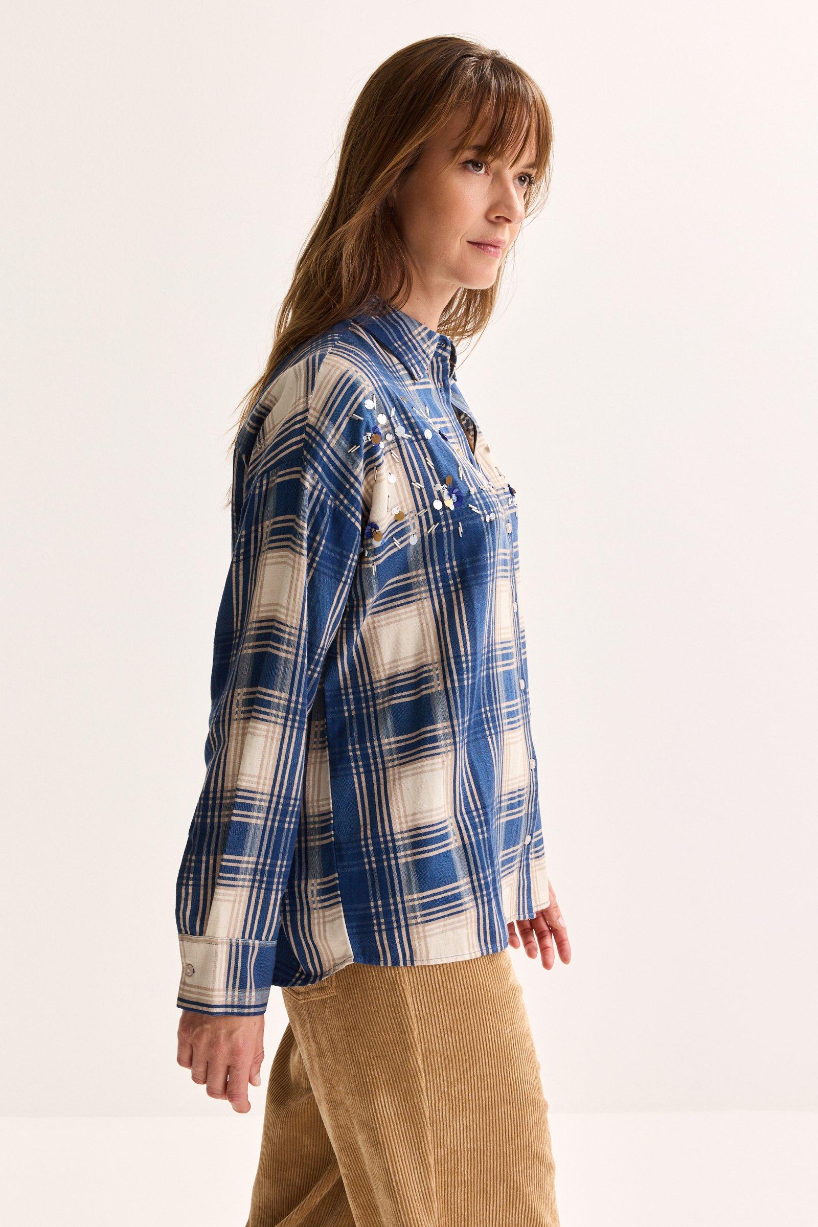 Chemises - Chemise à carreaux en flanelle avec paillettes