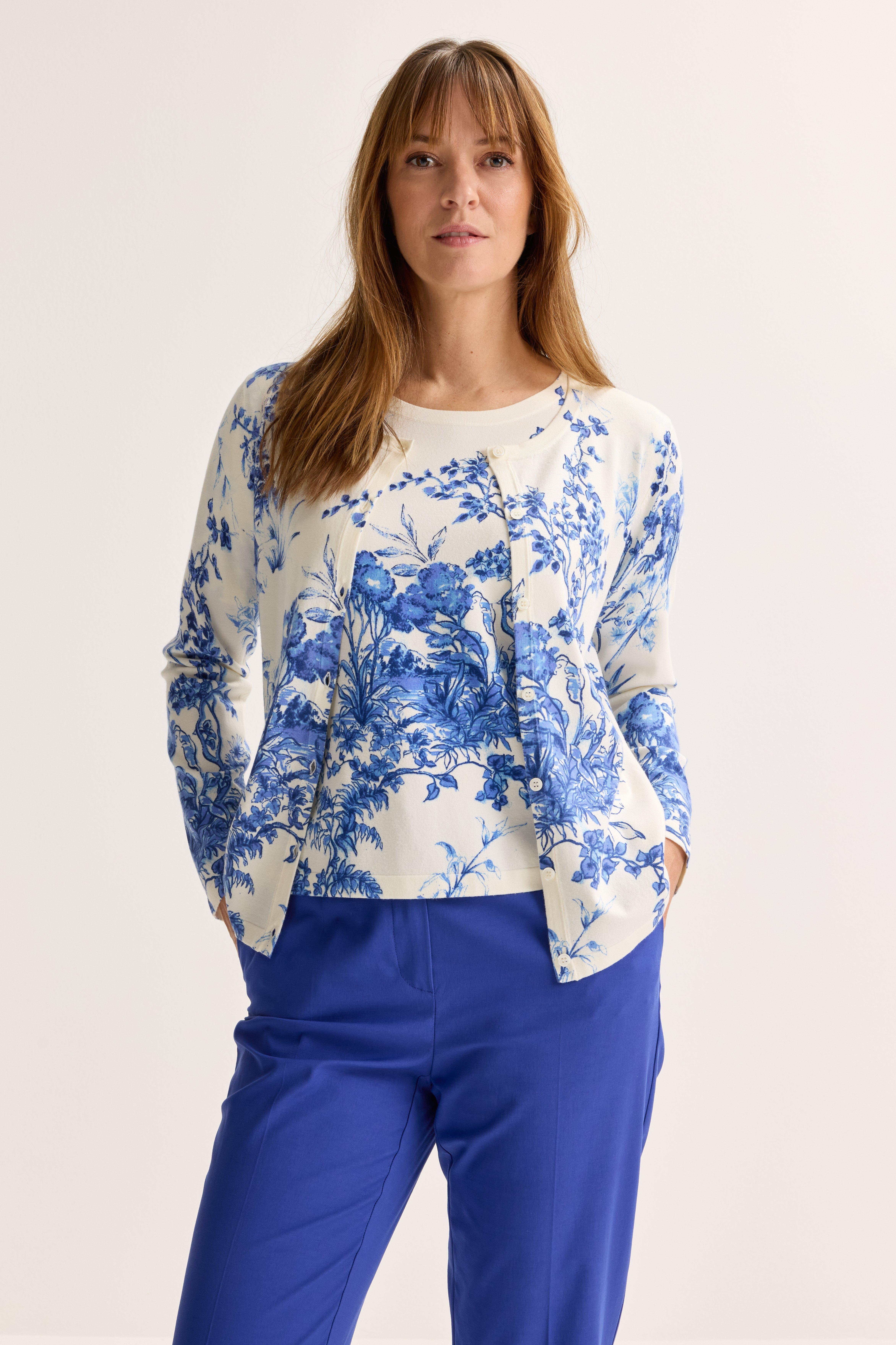 Printcardigan met ronde hals