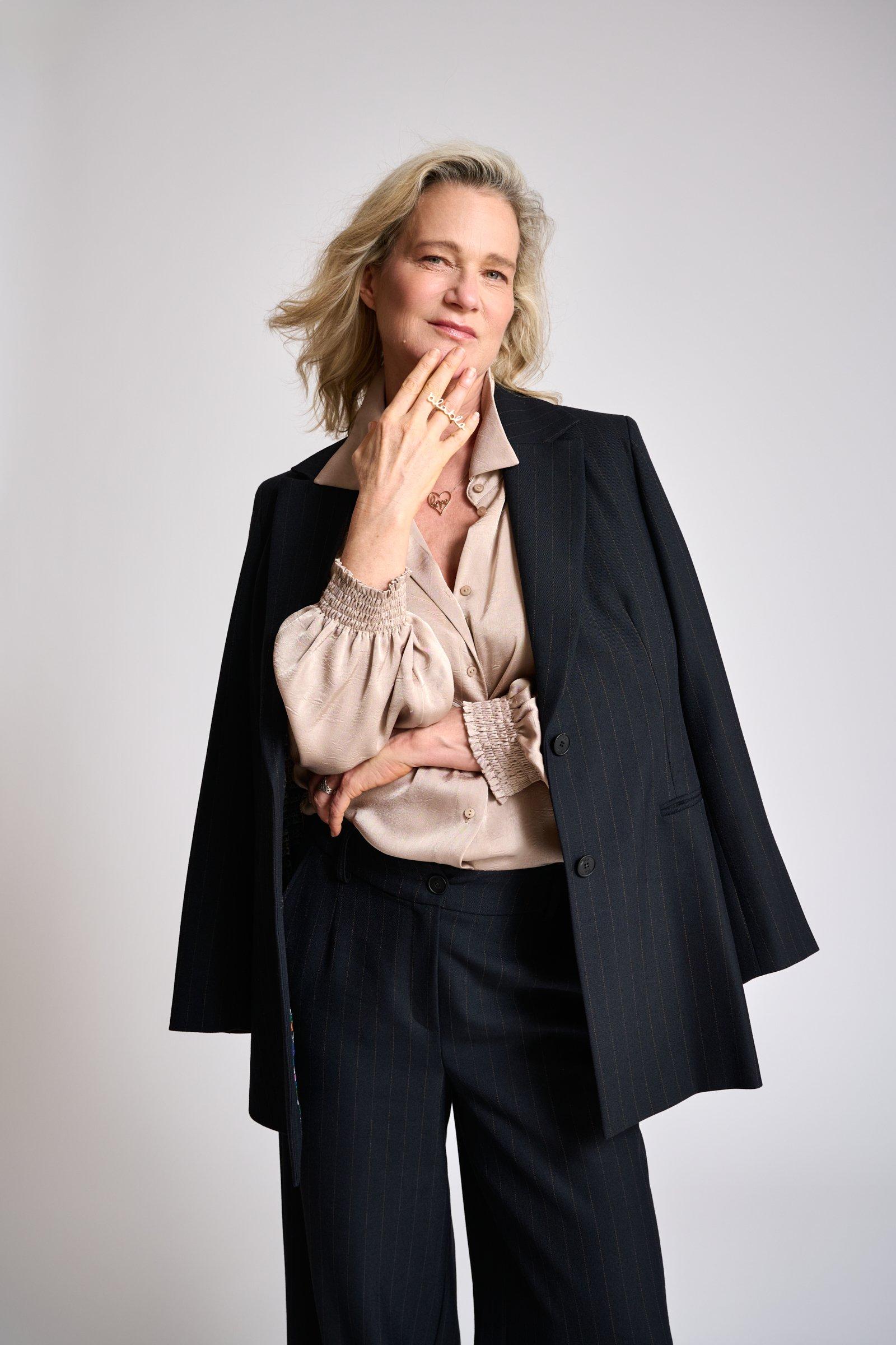 Hemden - Hemdblouse in elastisch satijn