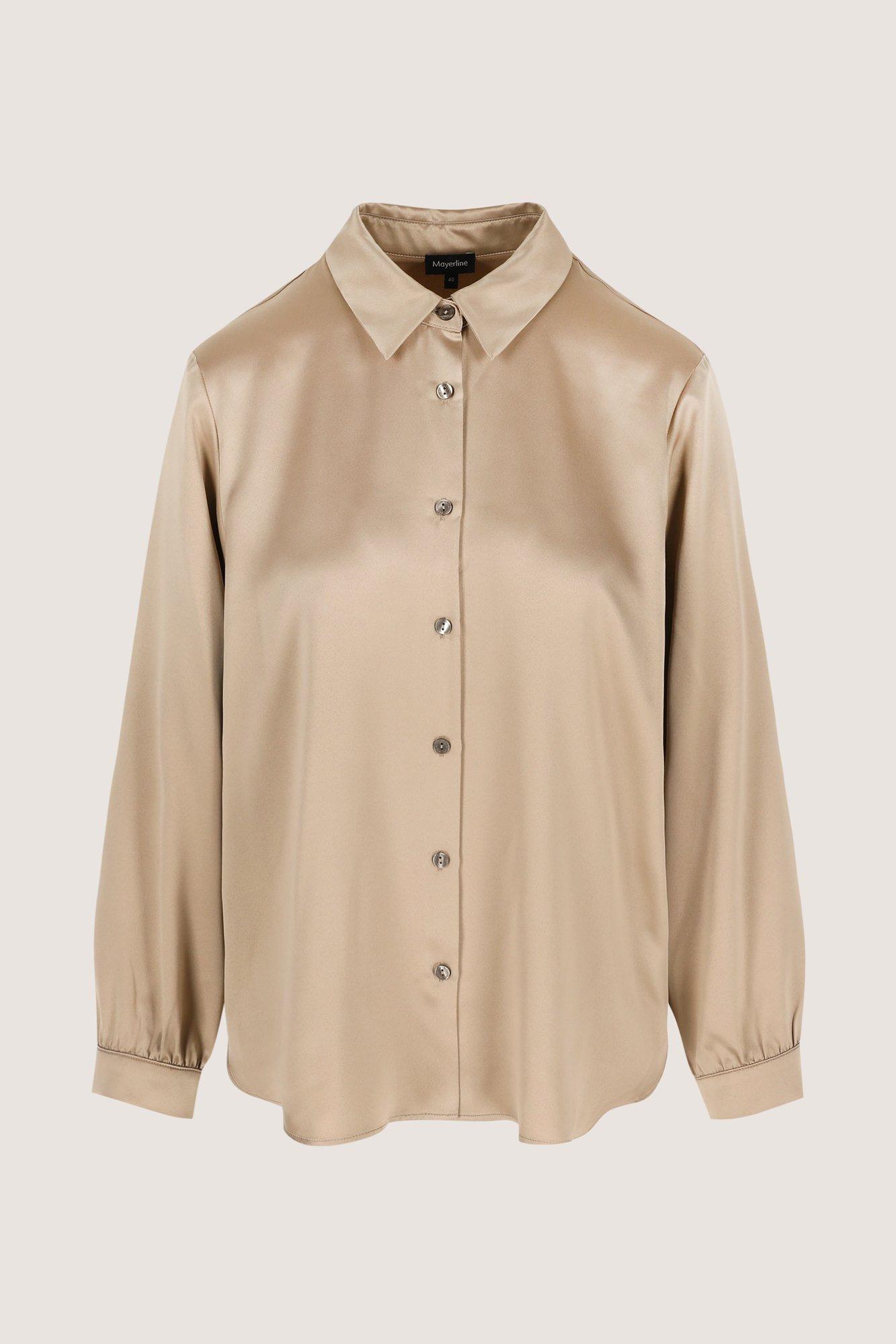 Hemden - Hemdblouse in elastisch satijn