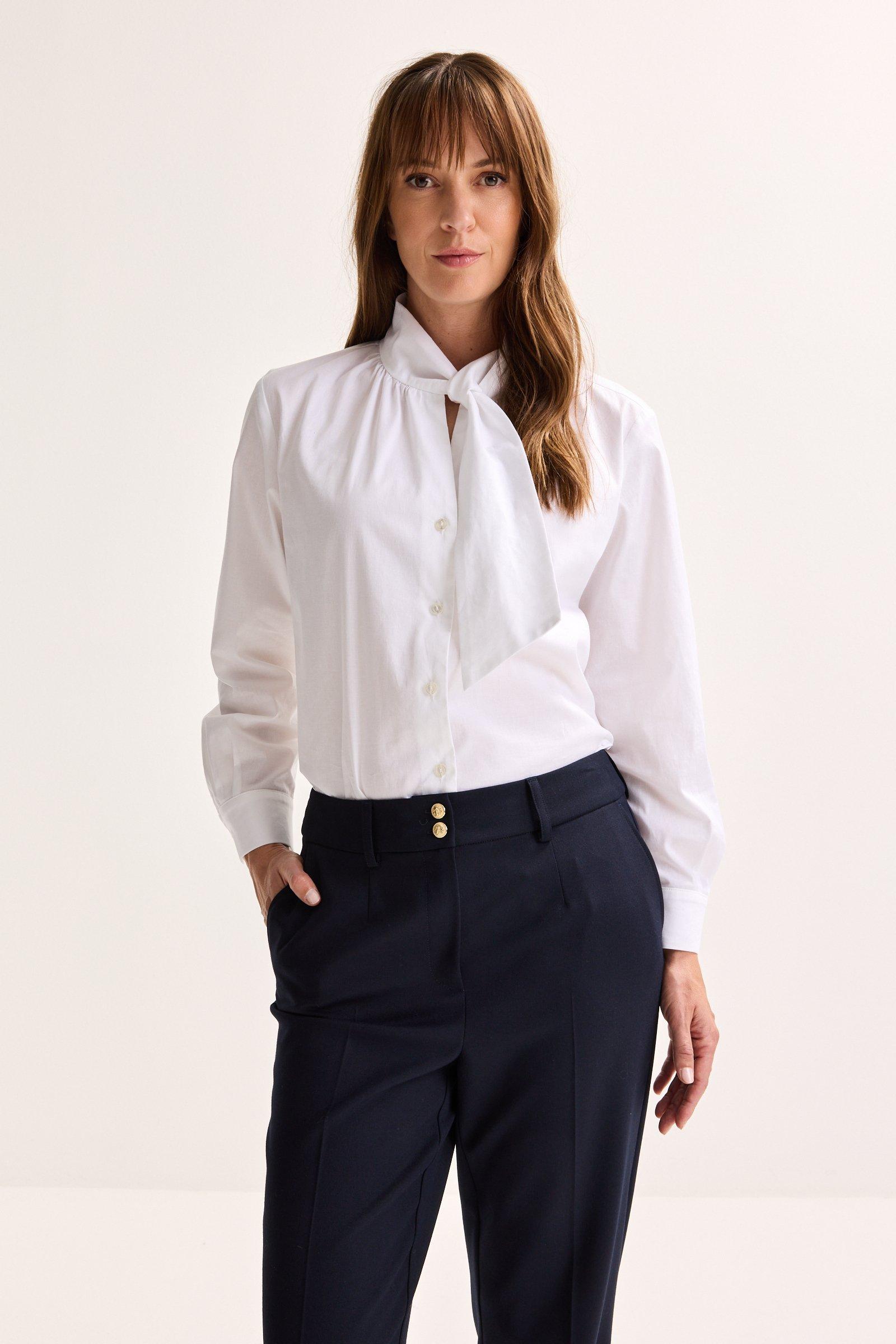 Katoenen blouse met strik