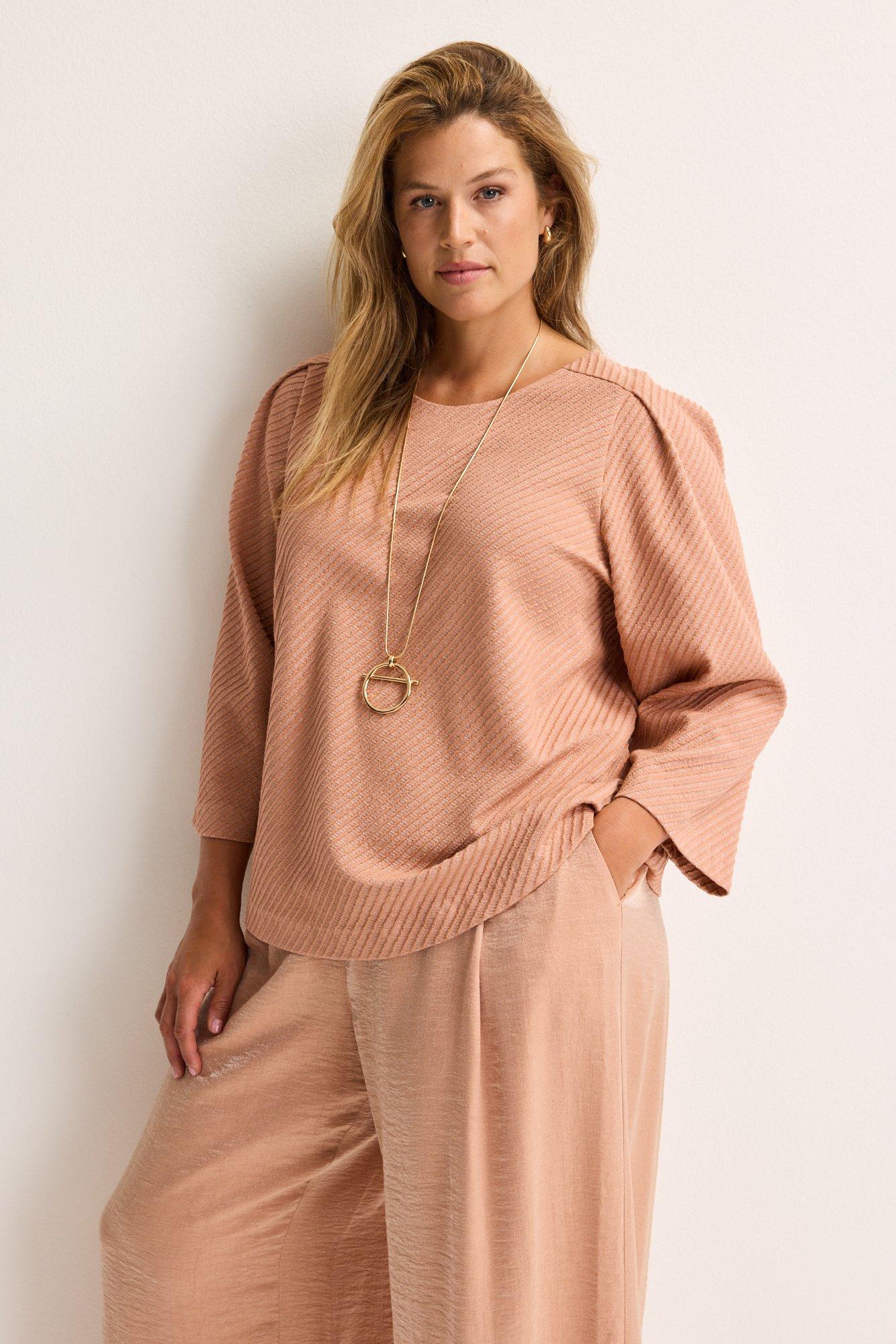 Hemden - Wijde  jersey blouse in lurexjacquard