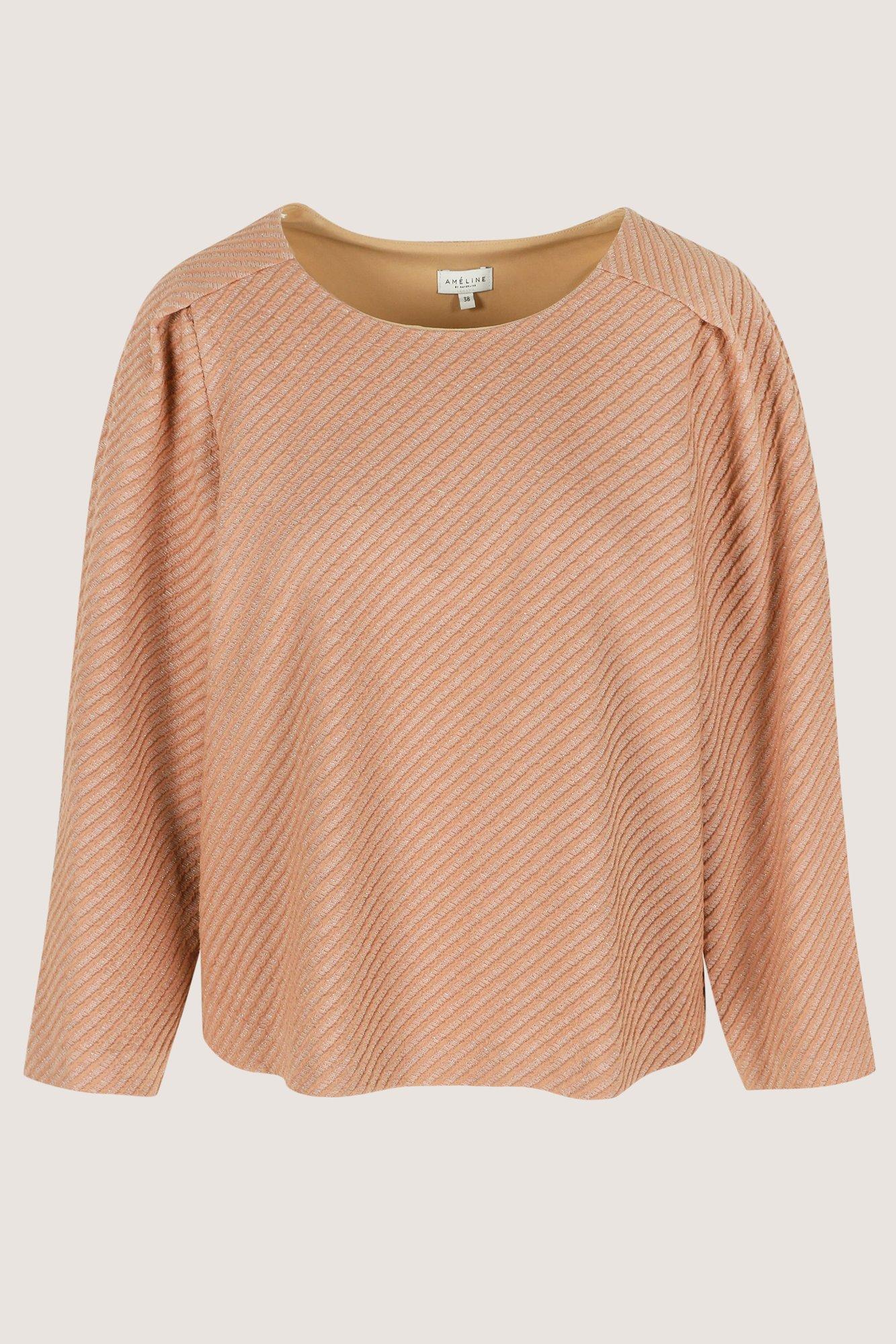 Hemden - Wijde  jersey blouse in lurexjacquard