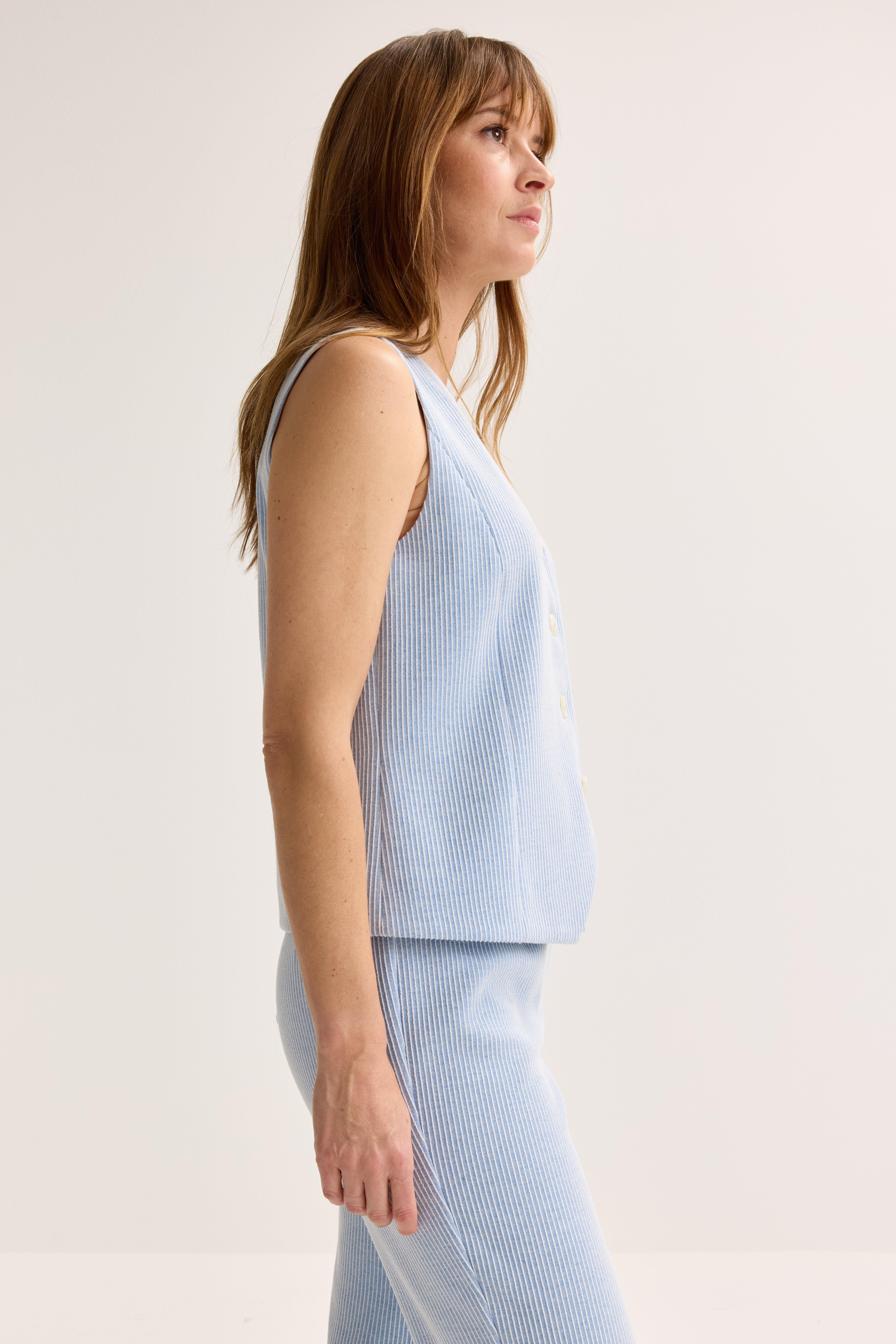 Blazers - Gestreept gilet in jersey denim