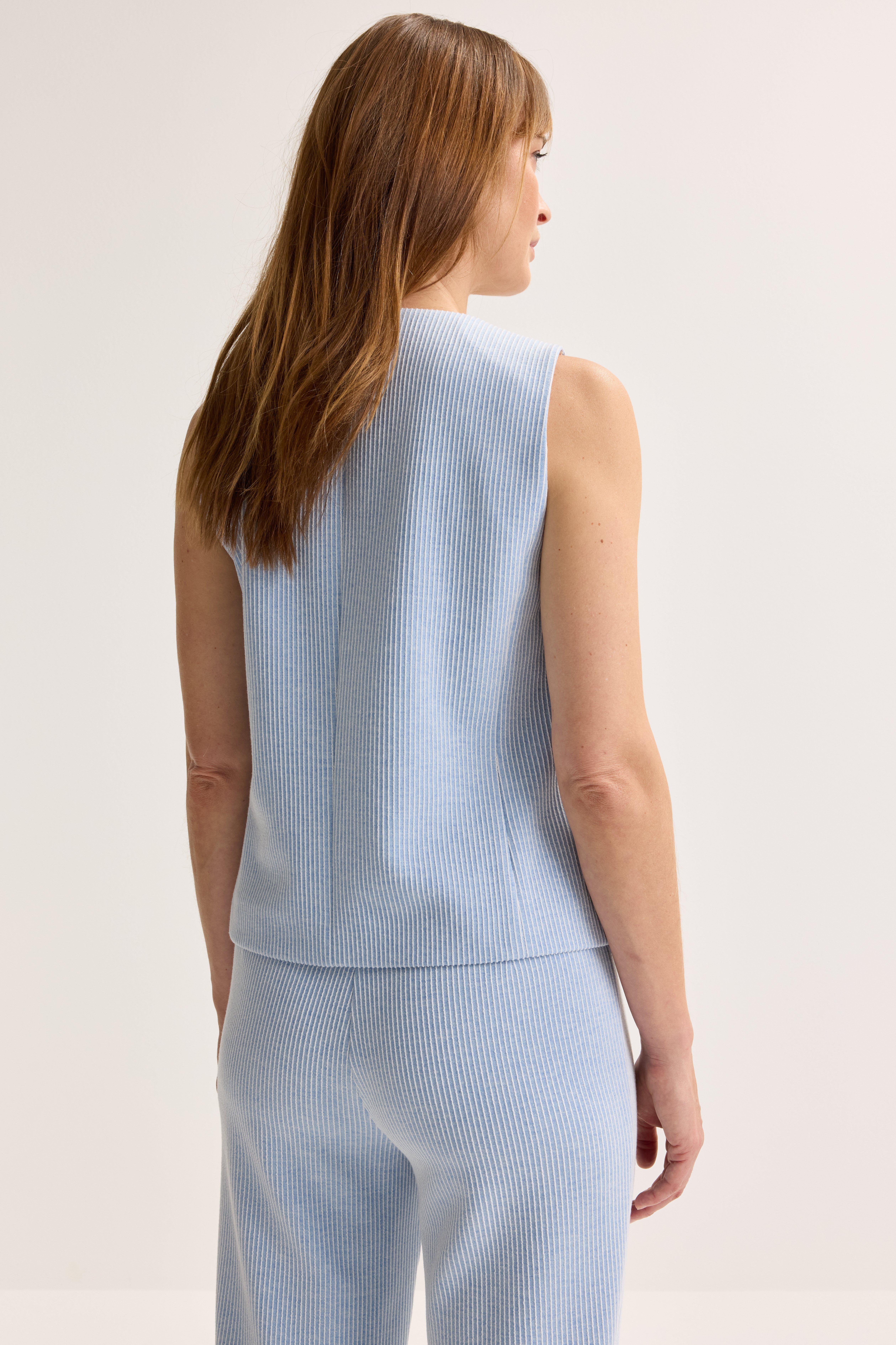 Blazers - Gestreept gilet in jersey denim