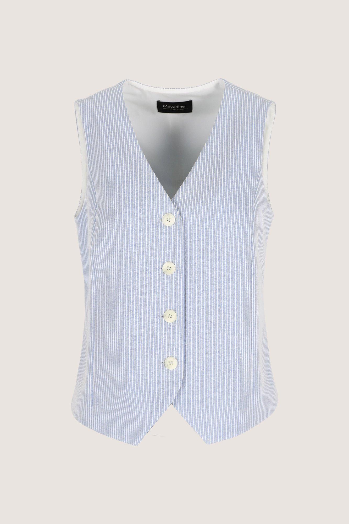 Blazers - Gestreept gilet in jersey denim