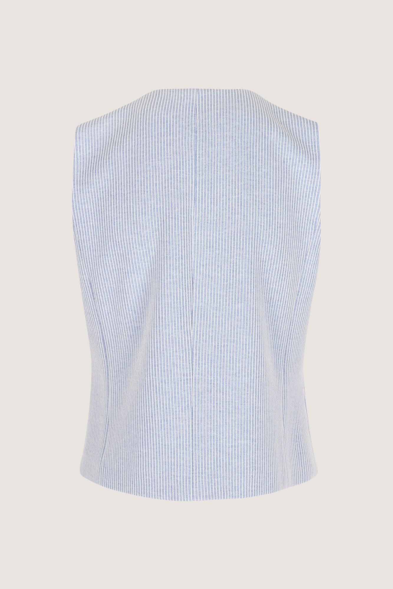 Blazers - Gestreept gilet in jersey denim