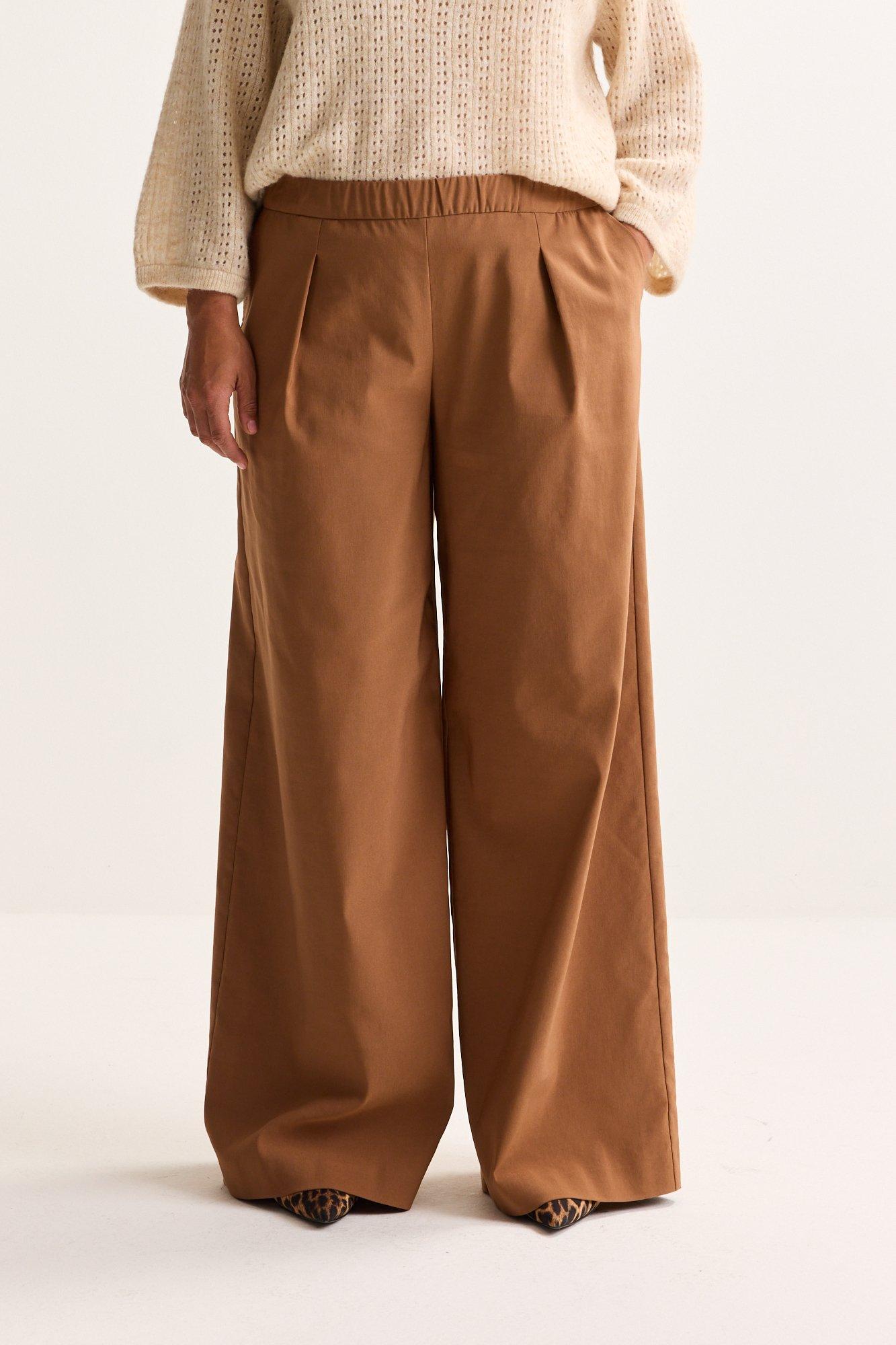 Pantalons - Pantalon palazzo en bengaline stretch