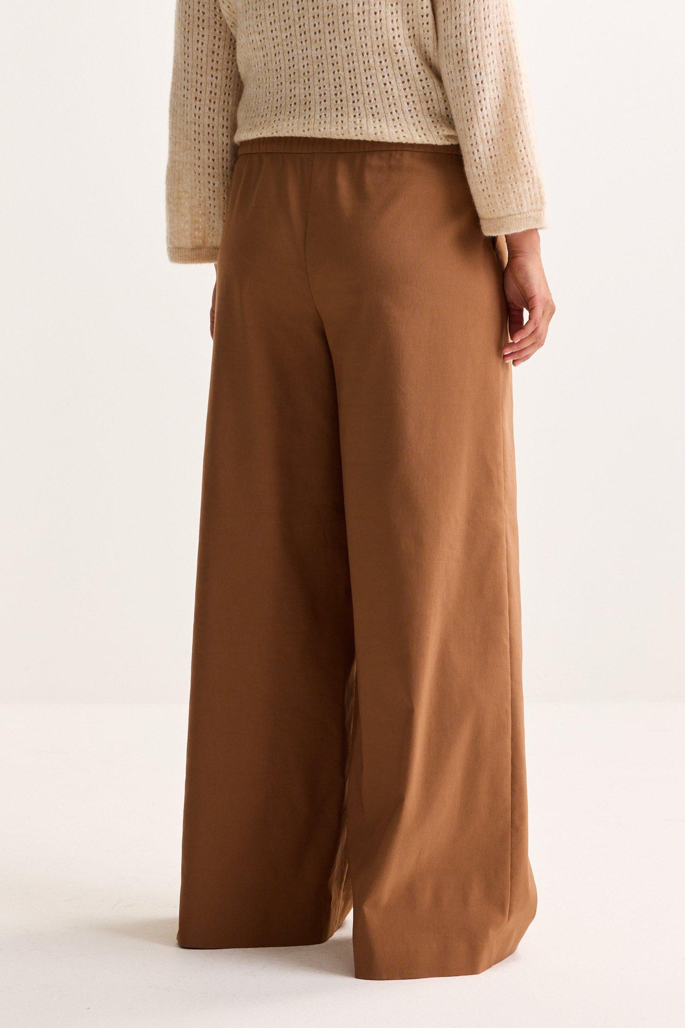 Pantalons - Pantalon palazzo en bengaline stretch