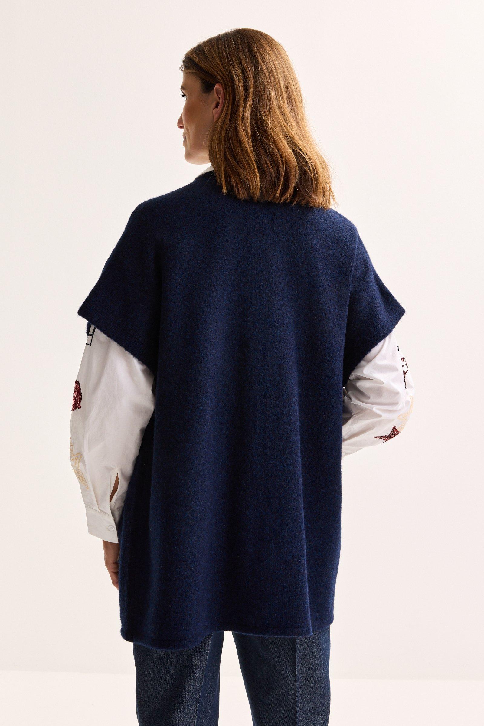 Cardigan - Lange V-halscardigan zonder mouwen