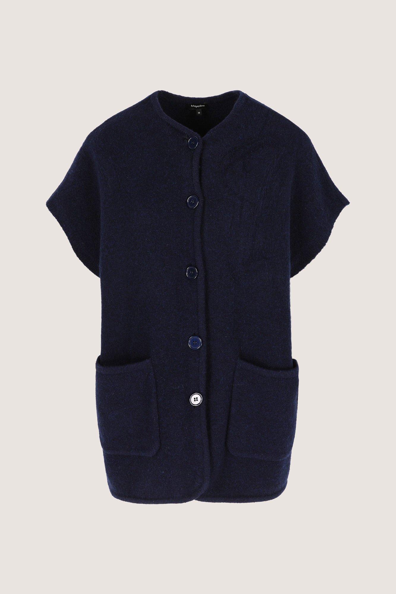 Cardigan - Lange V-halscardigan zonder mouwen