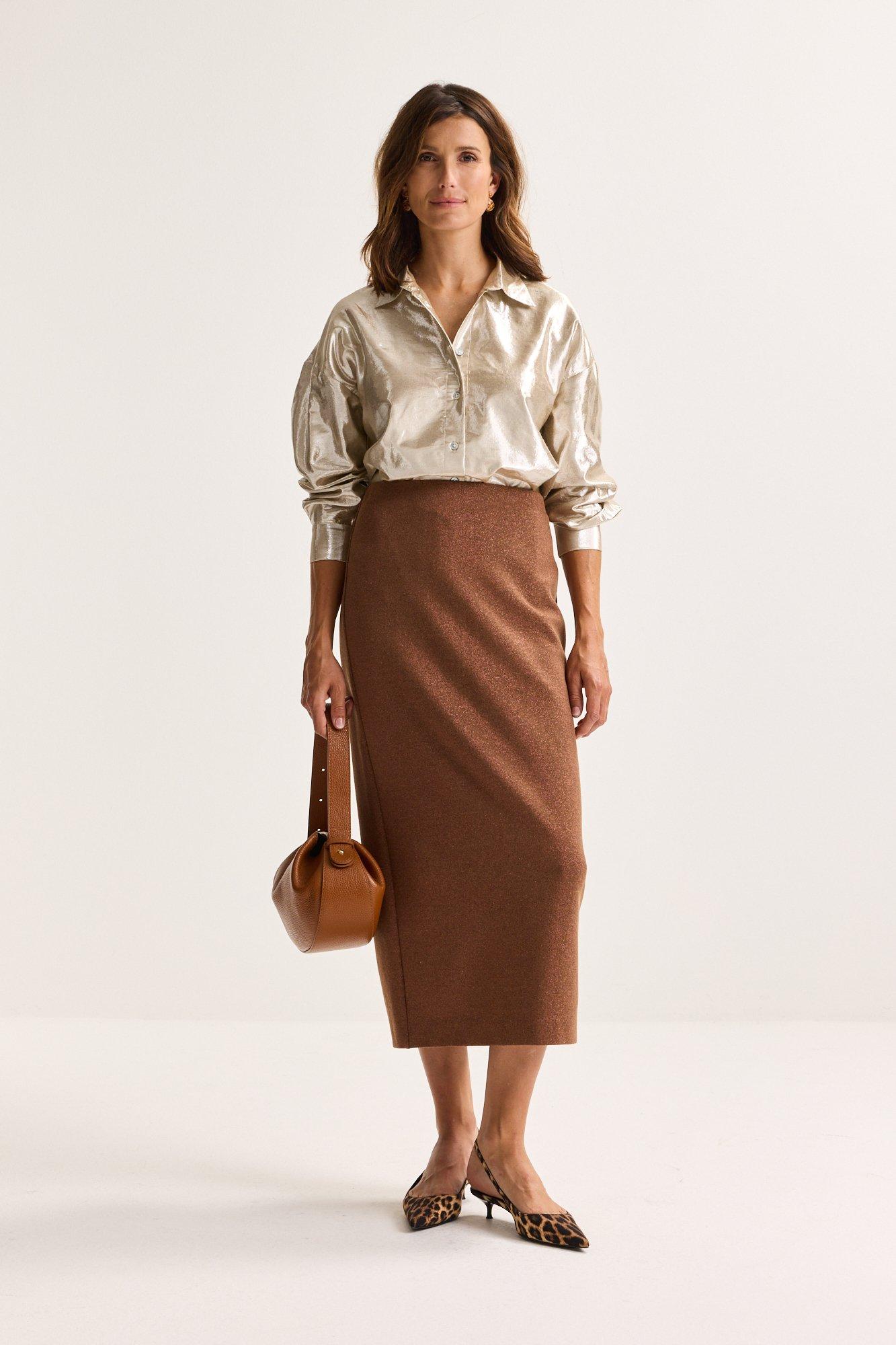 Jupe crayon en jersey scintillant