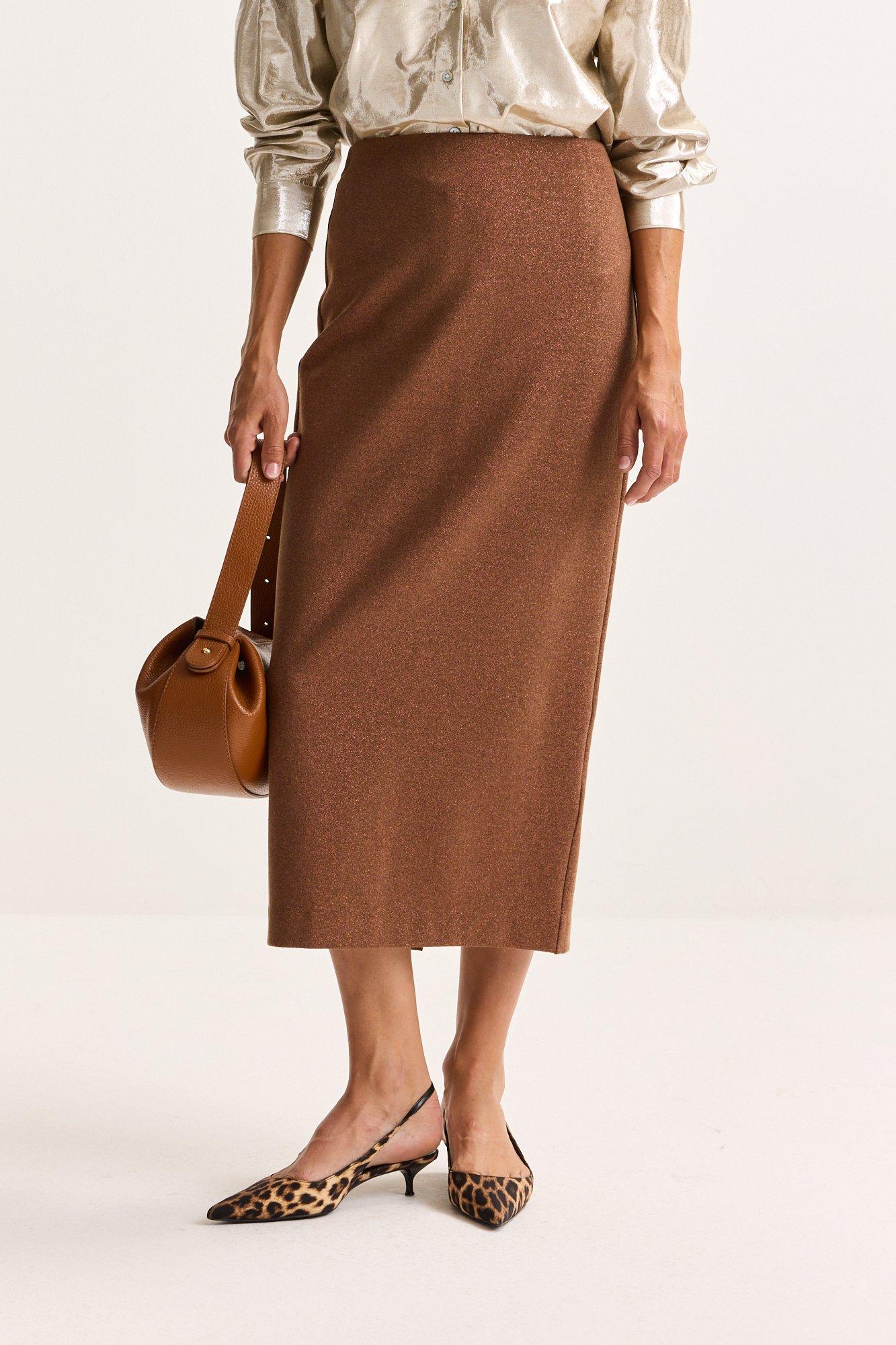 Rokken - Kokerrok in glitterjersey