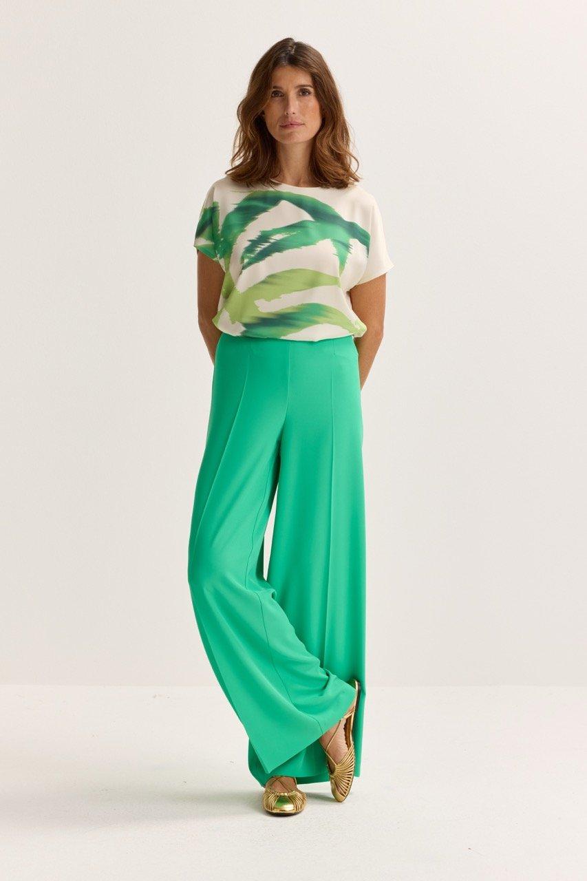 Wijde easy care broek