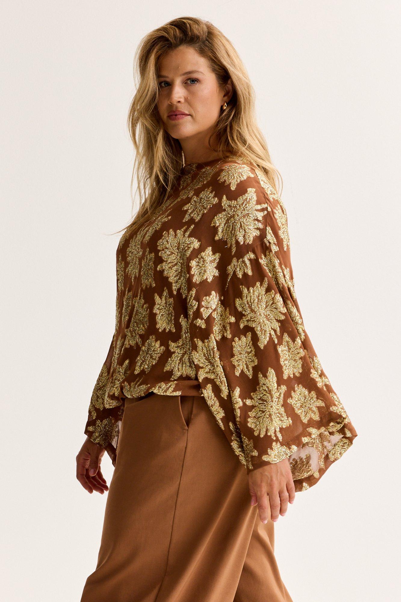 Hemden - Blouse in voile met gouddraad