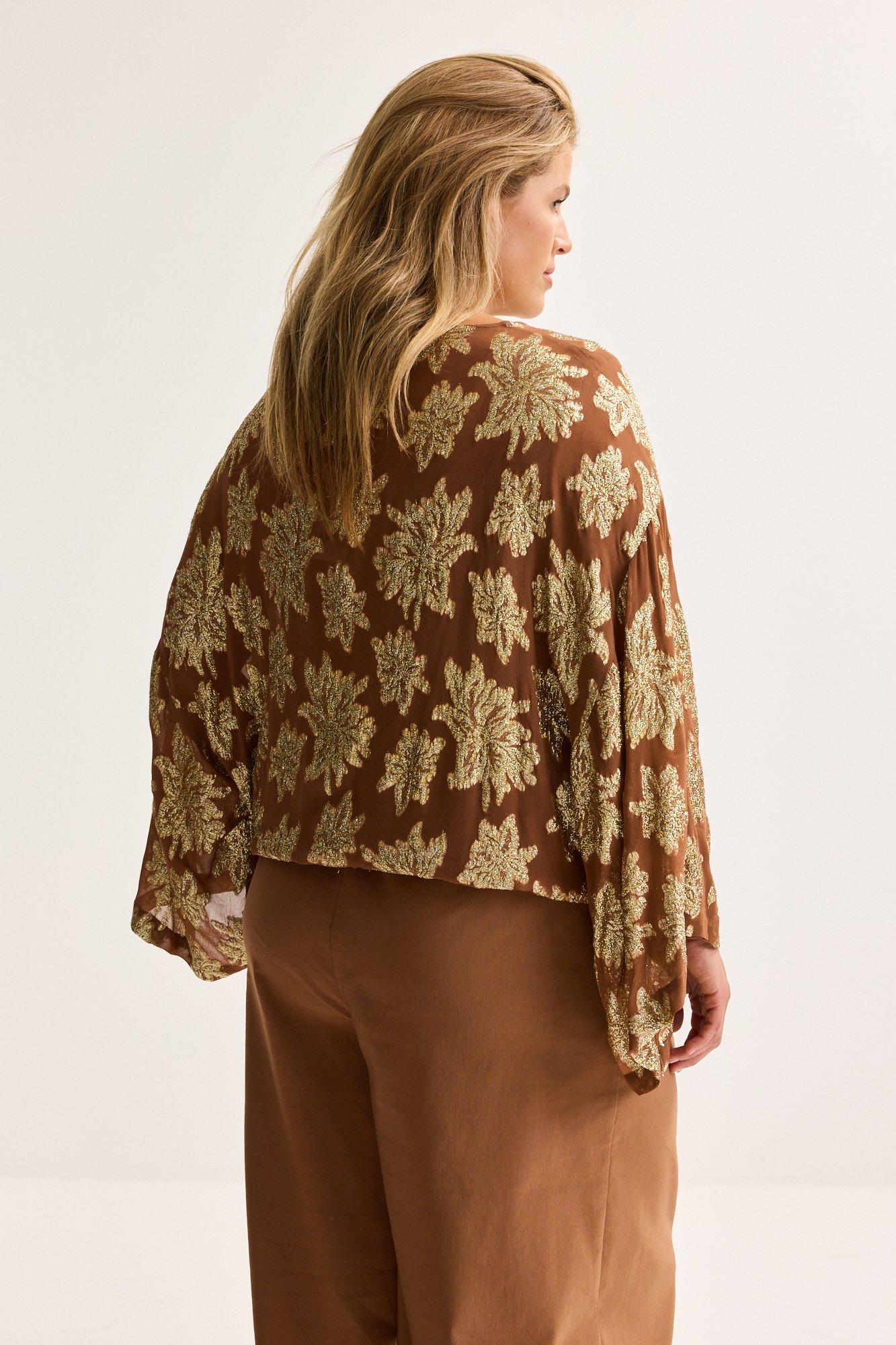 Hemden - Blouse in voile met gouddraad