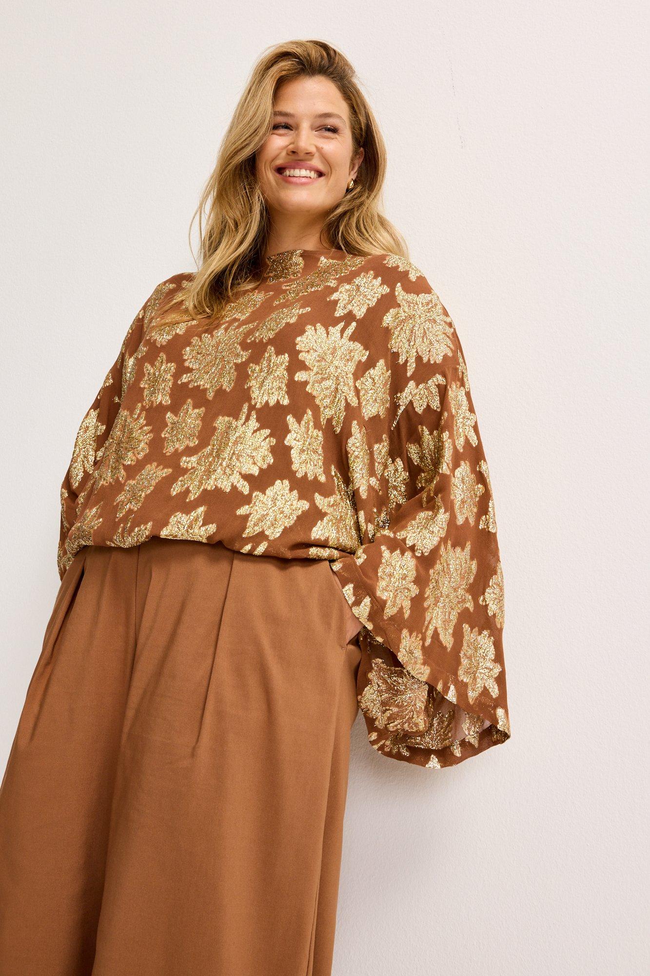 Hemden - Blouse in voile met gouddraad