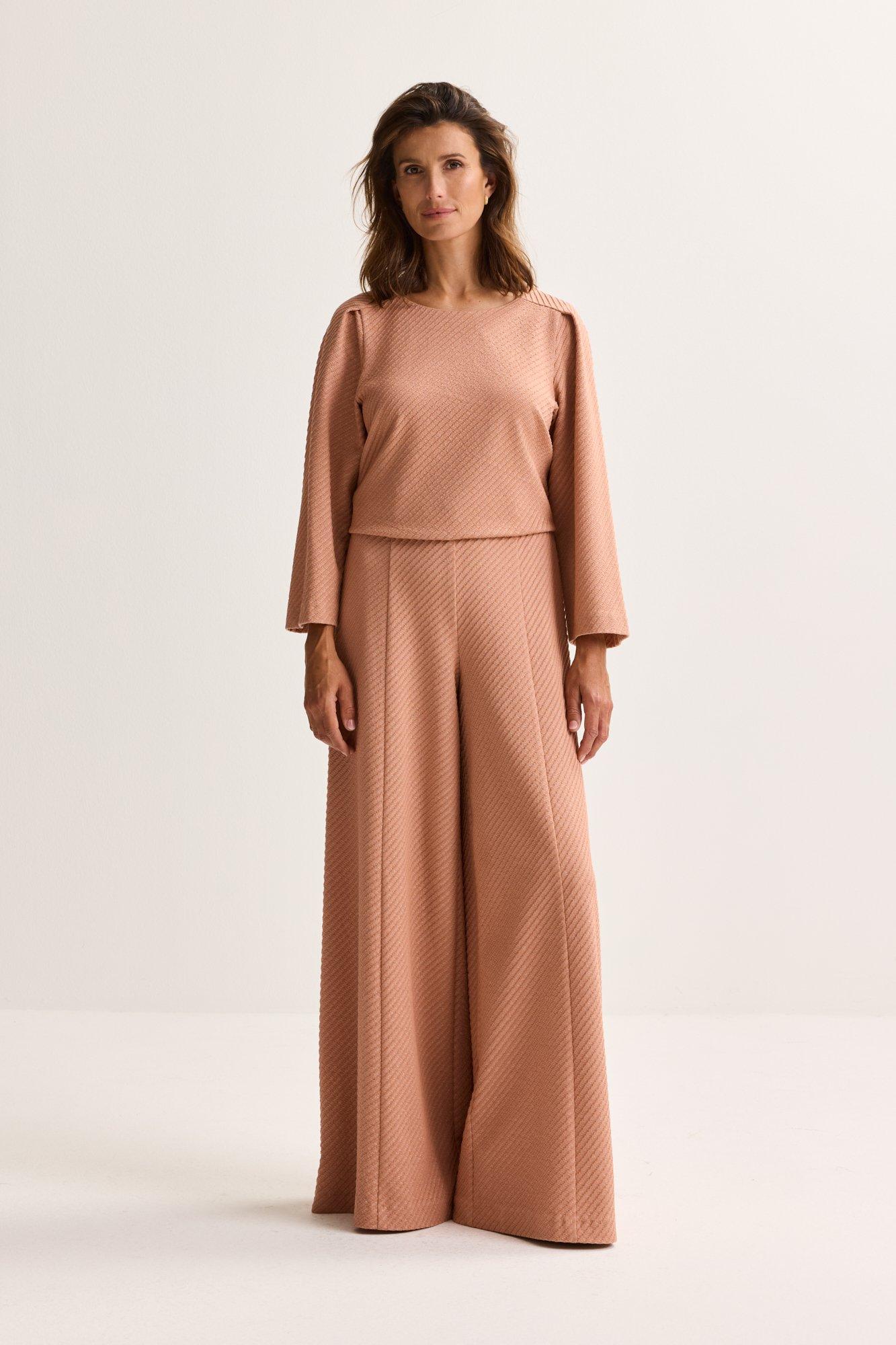 Wijde broek in jersey jacquard