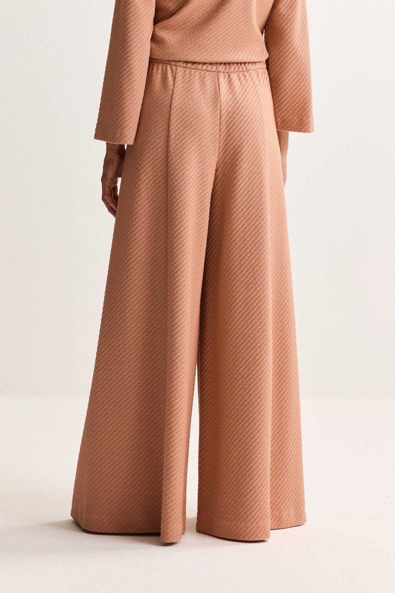 Broeken - Wijde broek in jersey jacquard