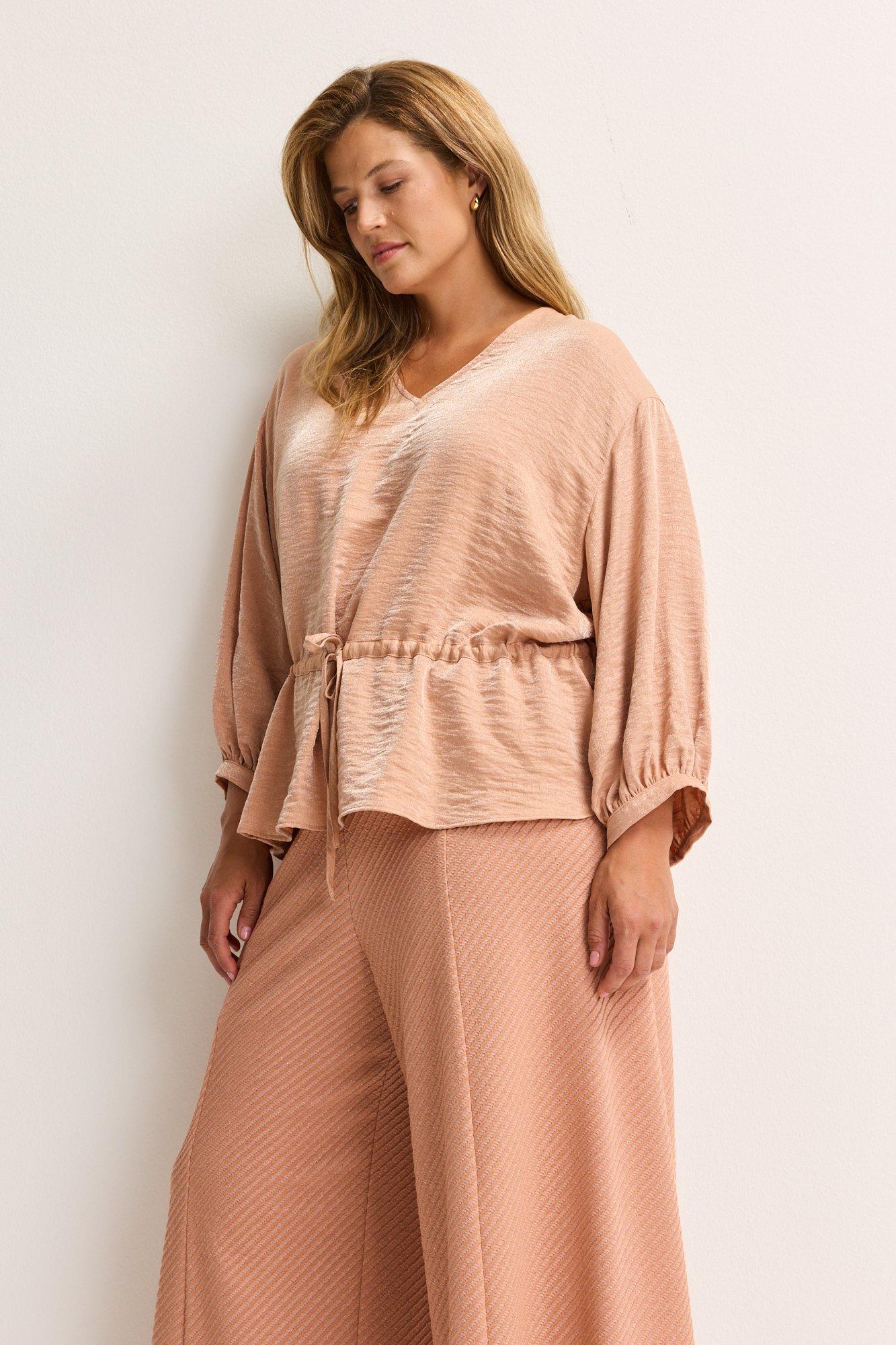 Hemden - Satijnen tuniek met V-hals