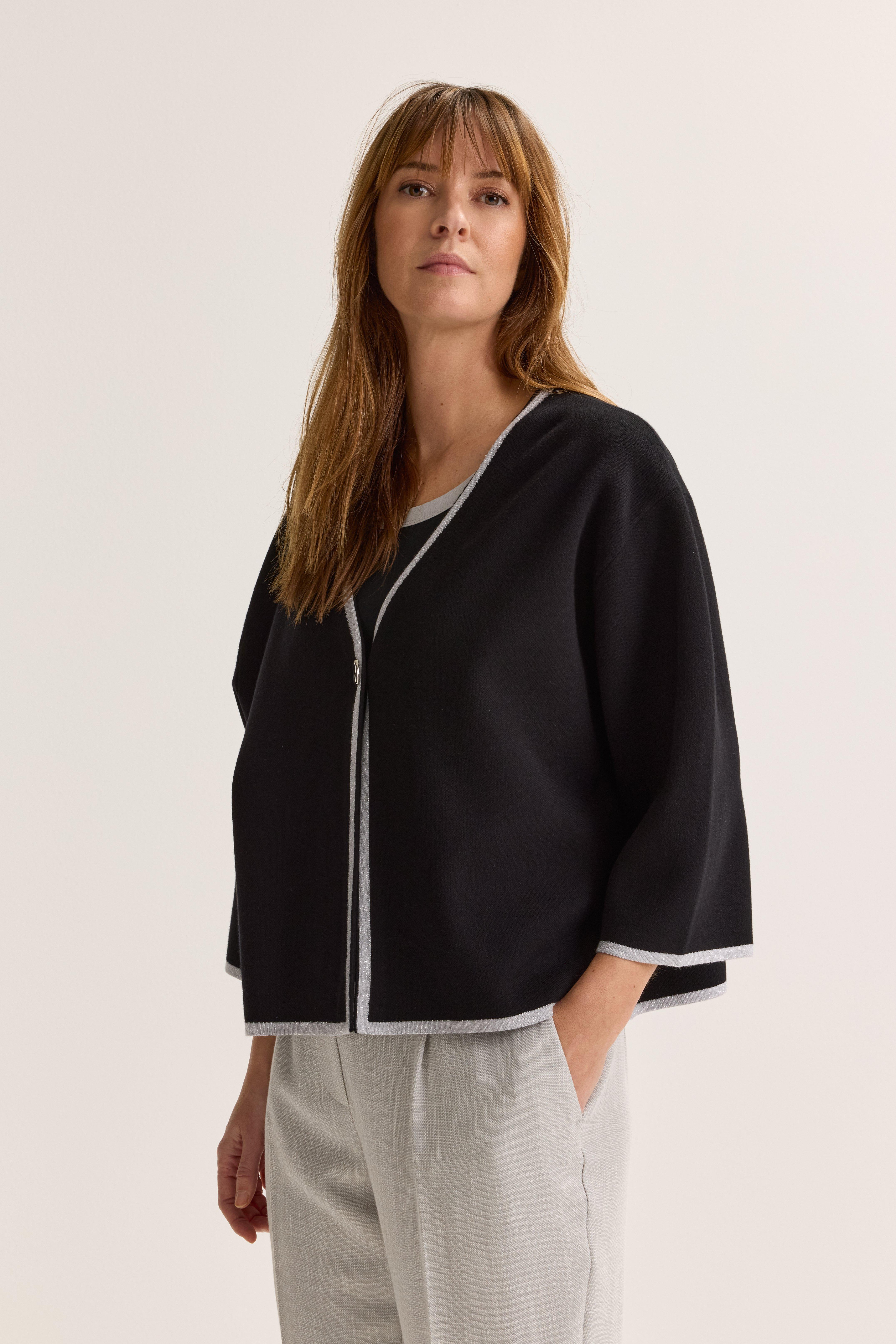 Cardigan &agrave; bord lurex