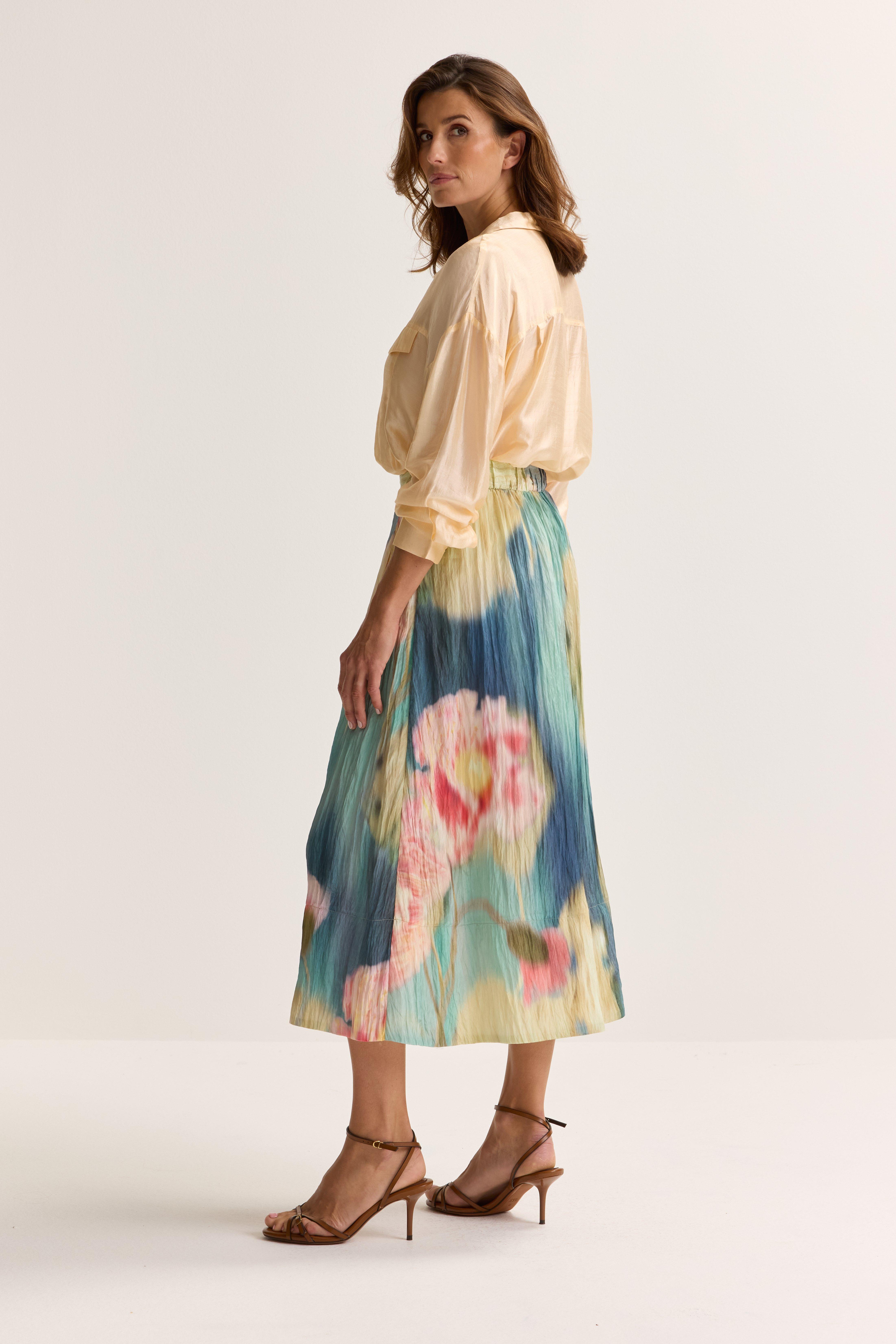 Crinkle rok met bandplooien