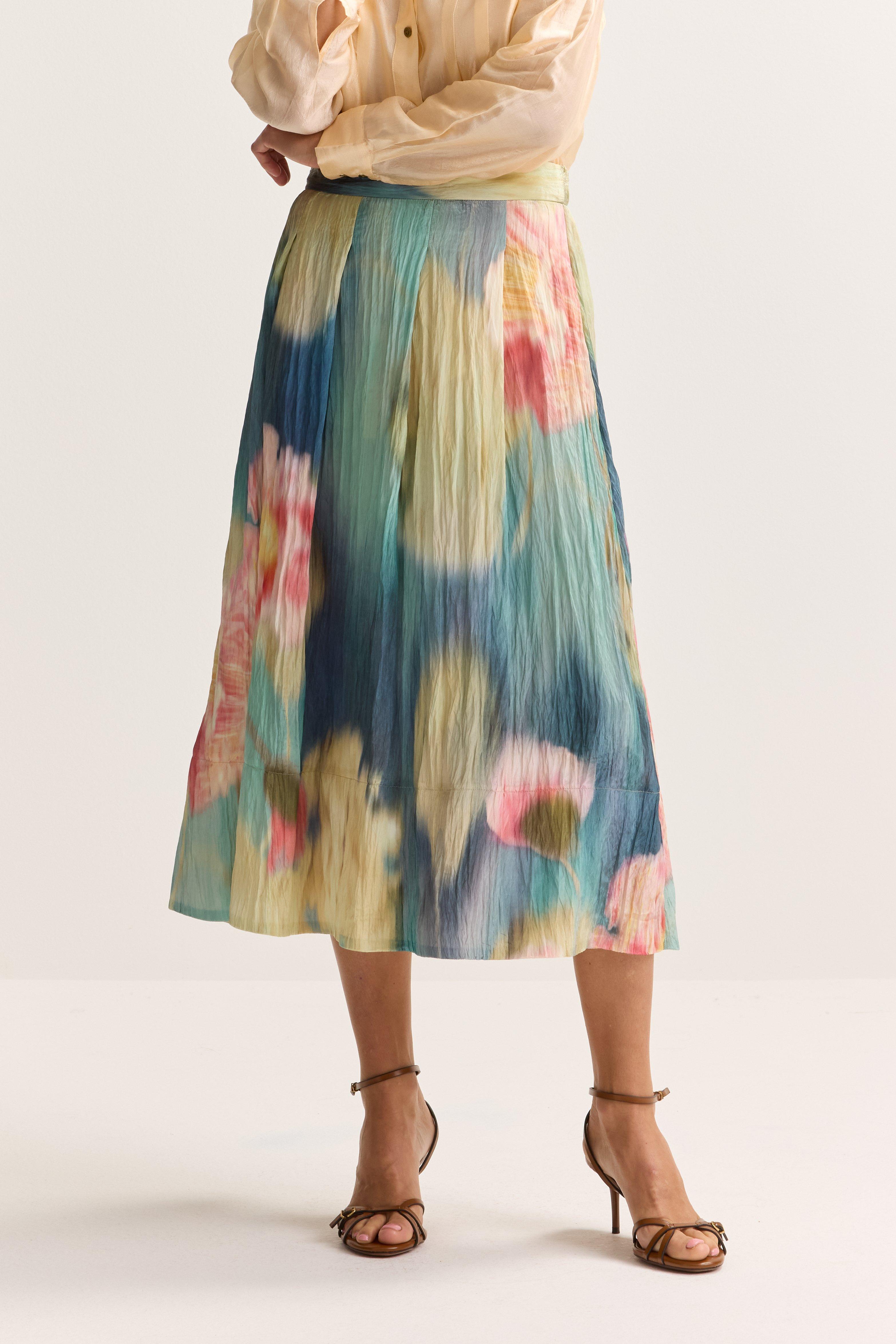 Jupes - Jupe crinkle &agrave; pinces