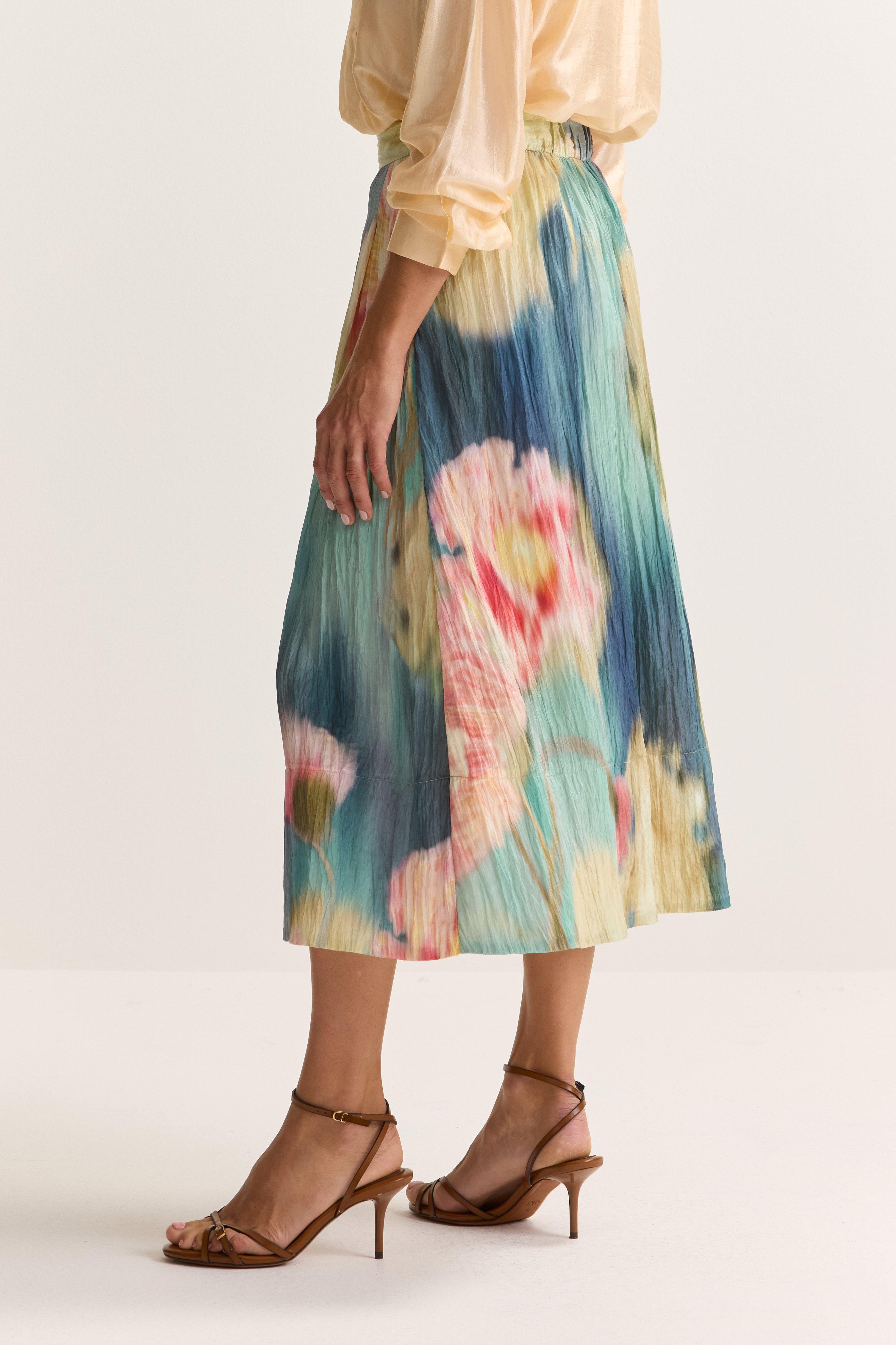 Rokken - Crinkle rok met bandplooien