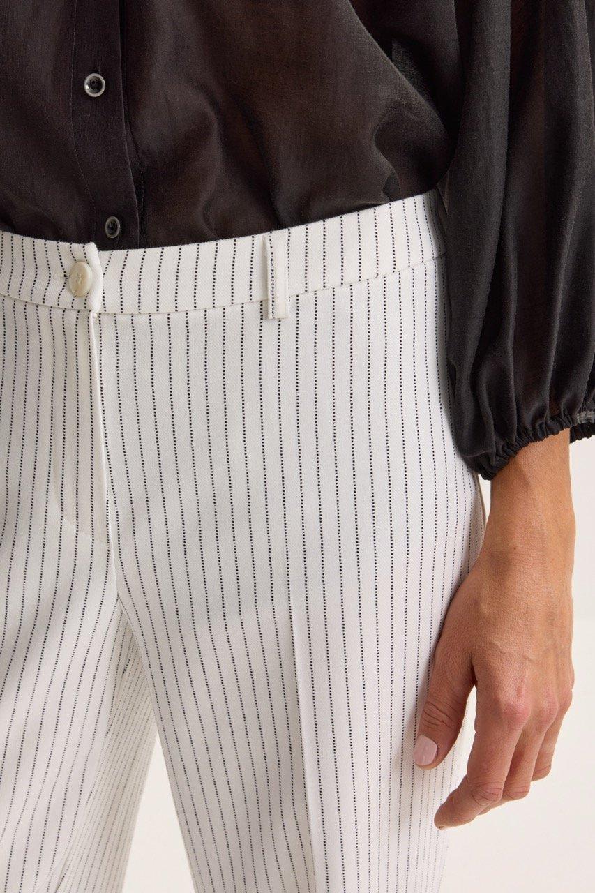 Broeken - Twill broek met tennisstreep