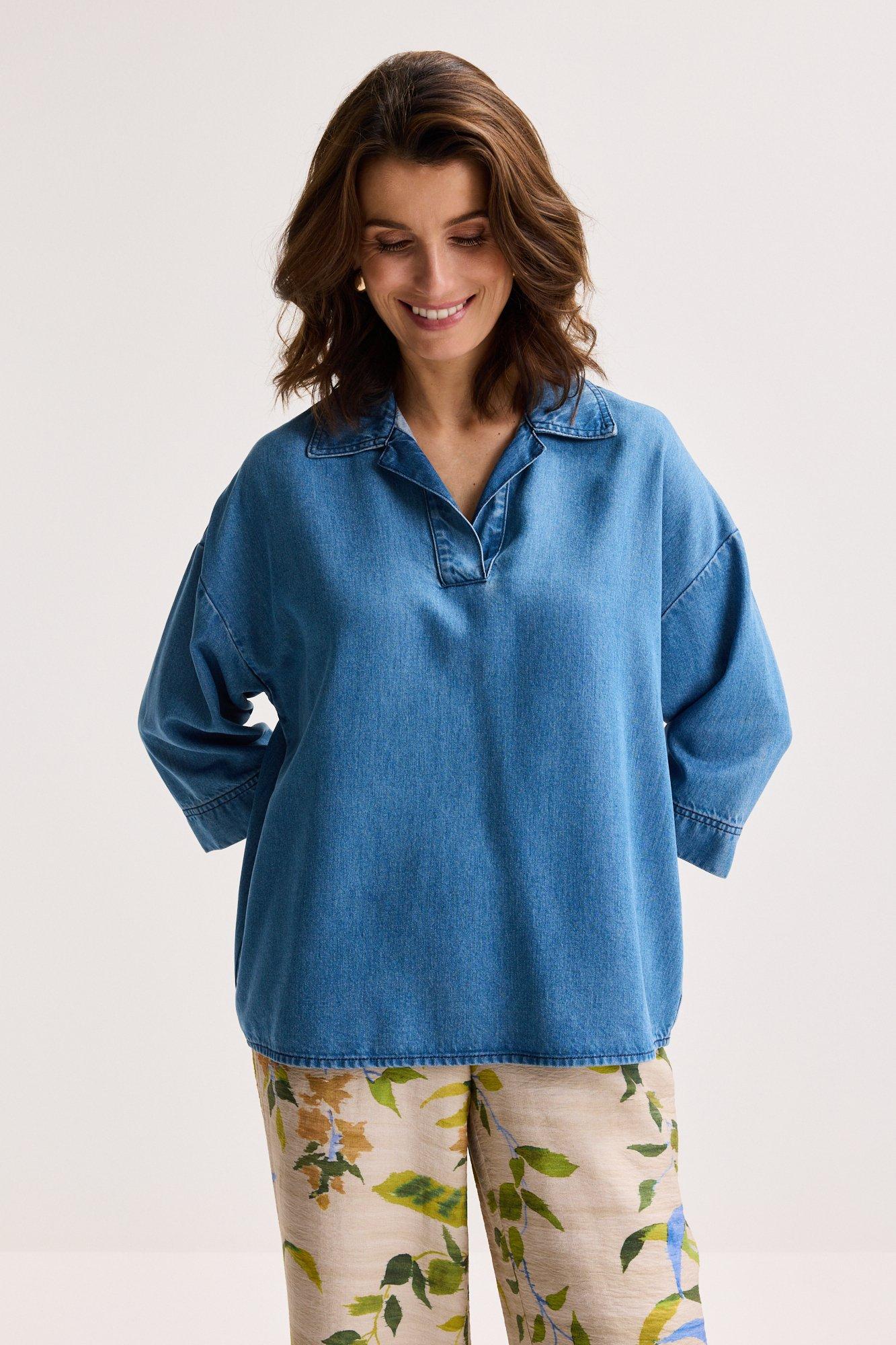 Polo en denim lyocell