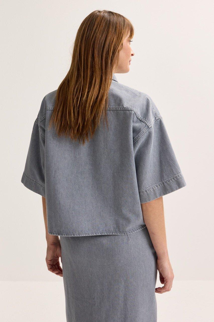 Chemises - Chemise en jeans &agrave; manches courtes