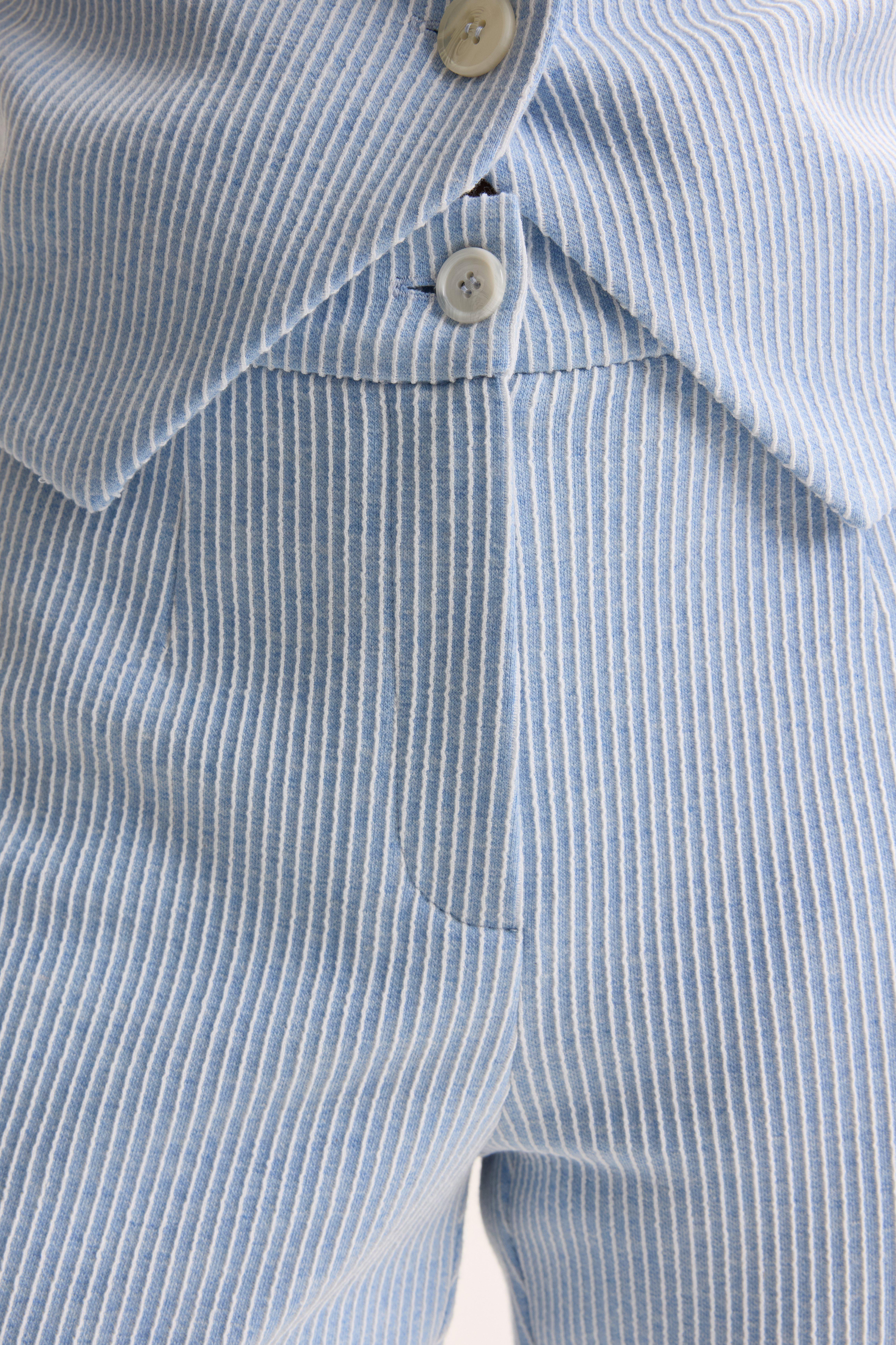 Broeken - Gestreepte broek in denim jersey