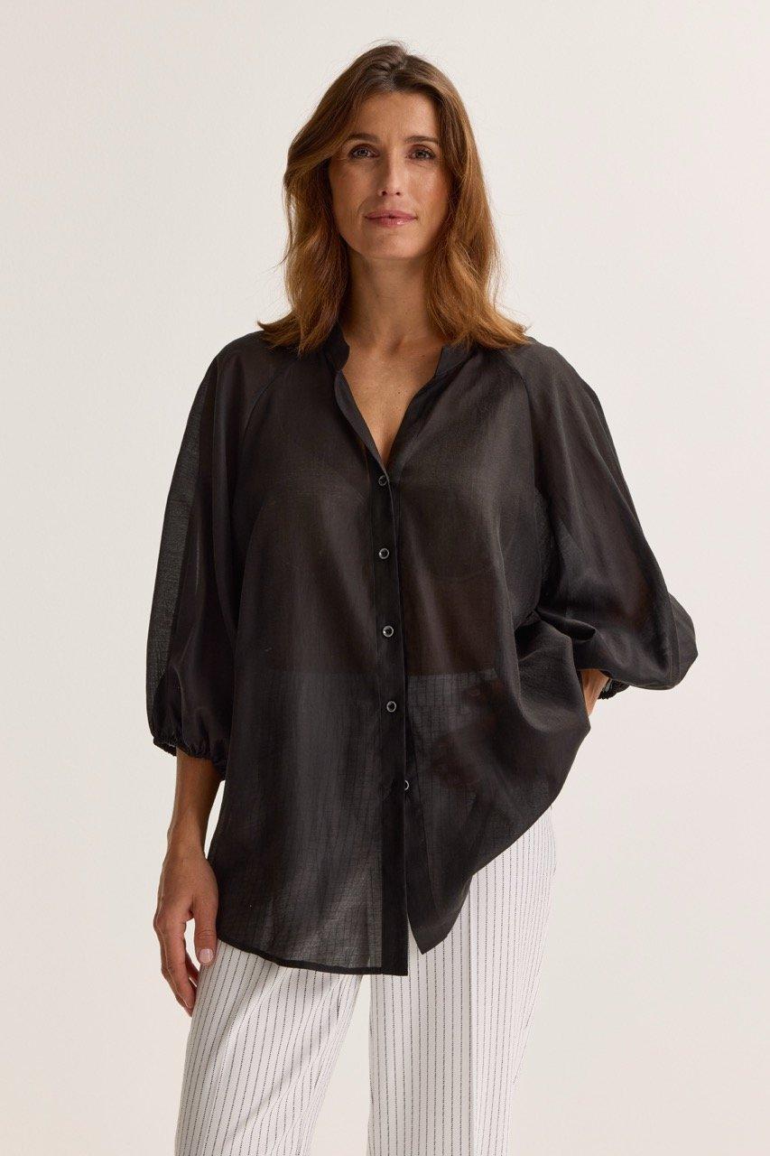 Mayerline Lange V-halsblouse In Voile