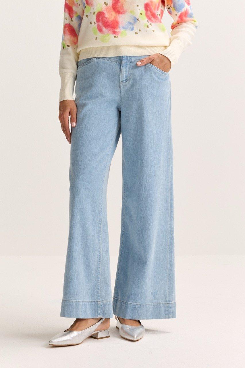 Pantalons - Jeans &eacute;vas&eacute; en denim stretch