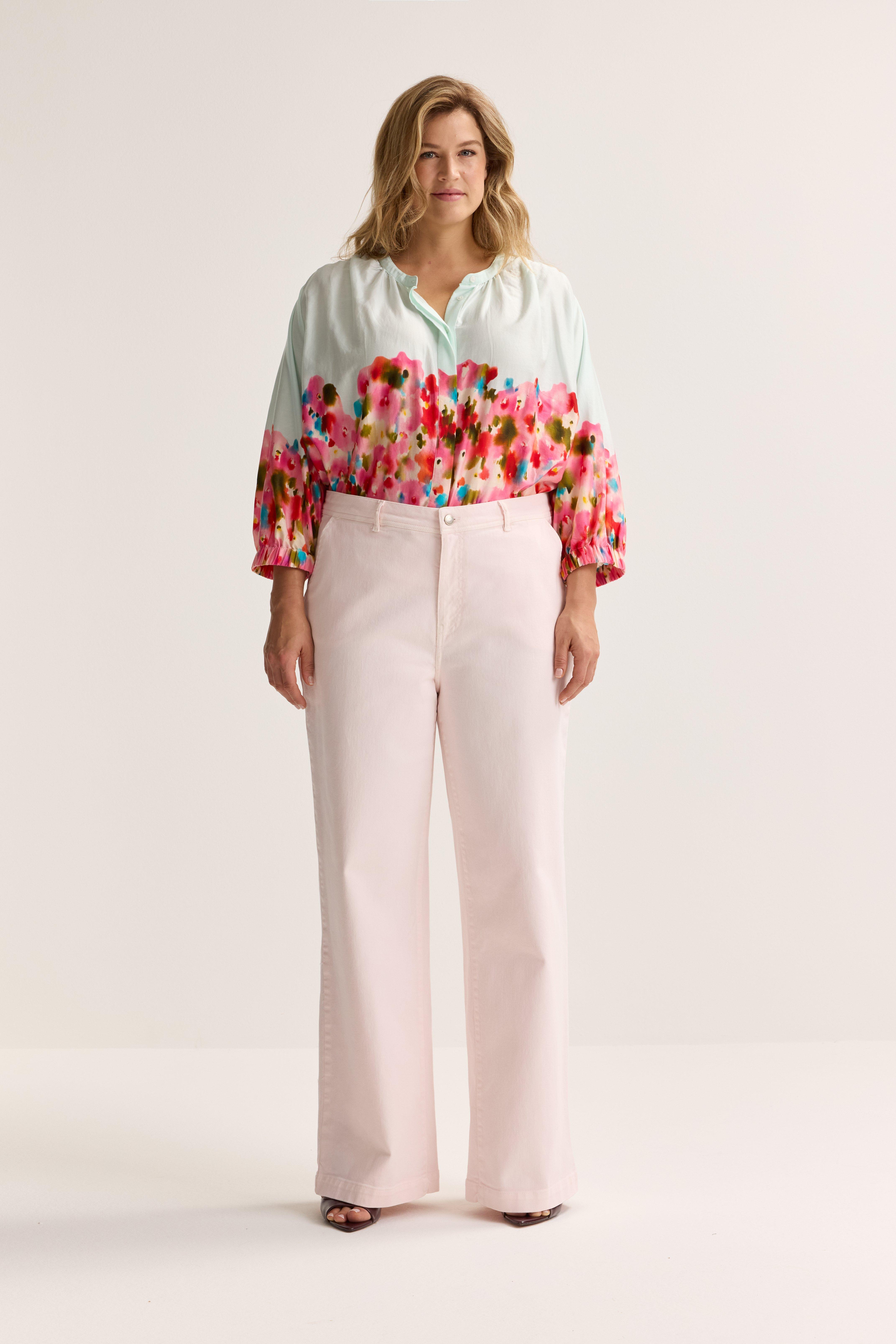 Wijde jeans met bandplooi