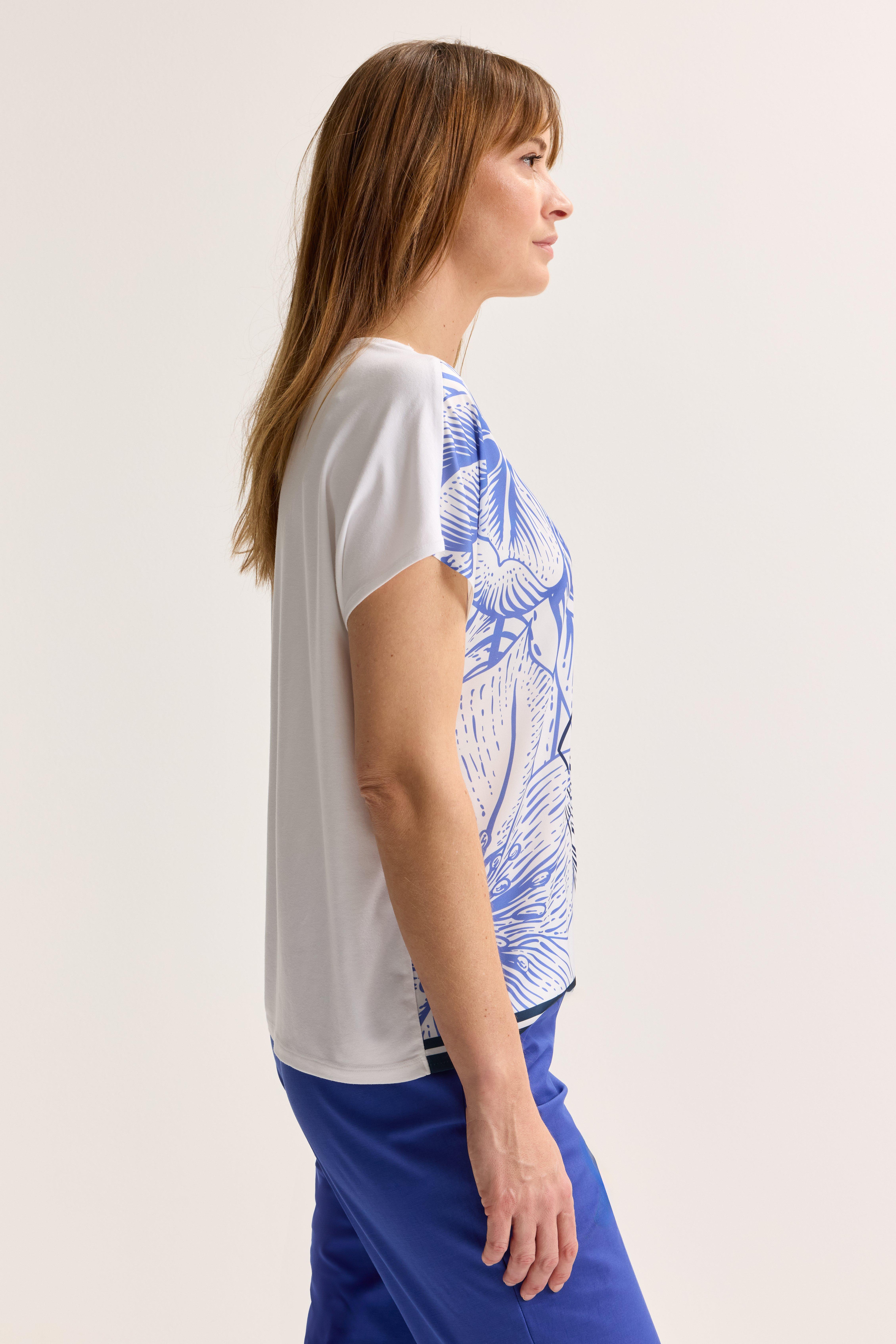 Sweatvest - T-shirtblouse met tricotboord