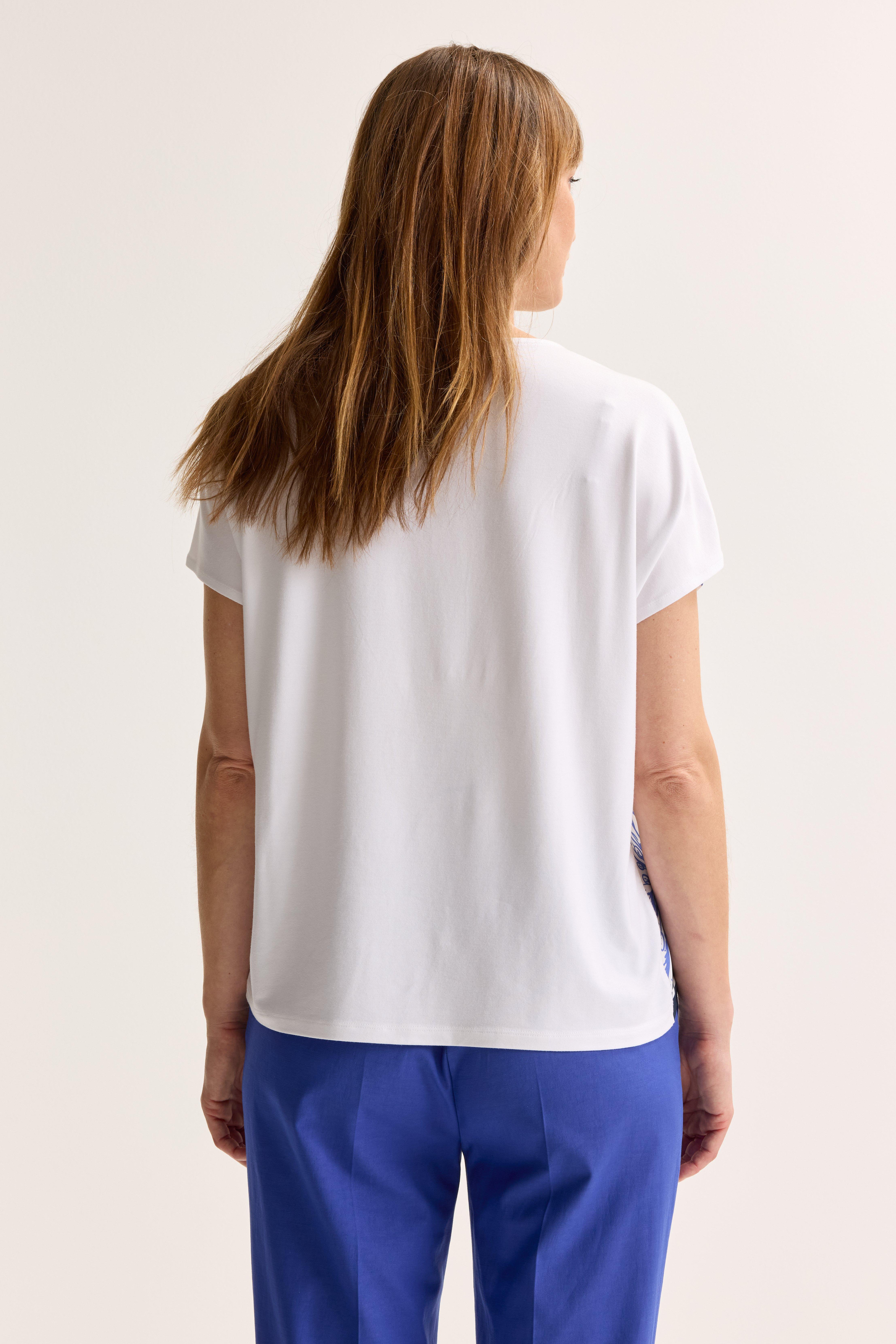 Sweatvest - T-shirtblouse met tricotboord