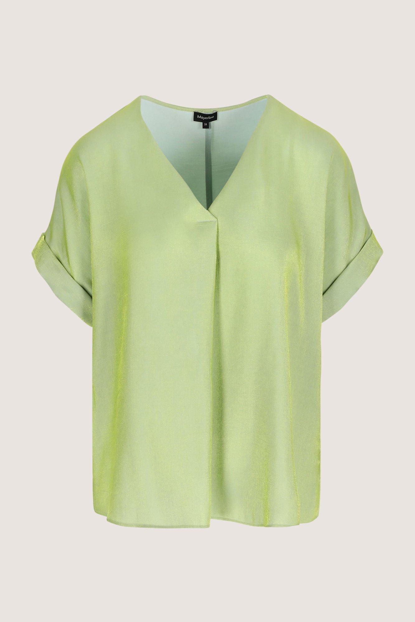 Hemden - V-halsblouse in glanzend satijn